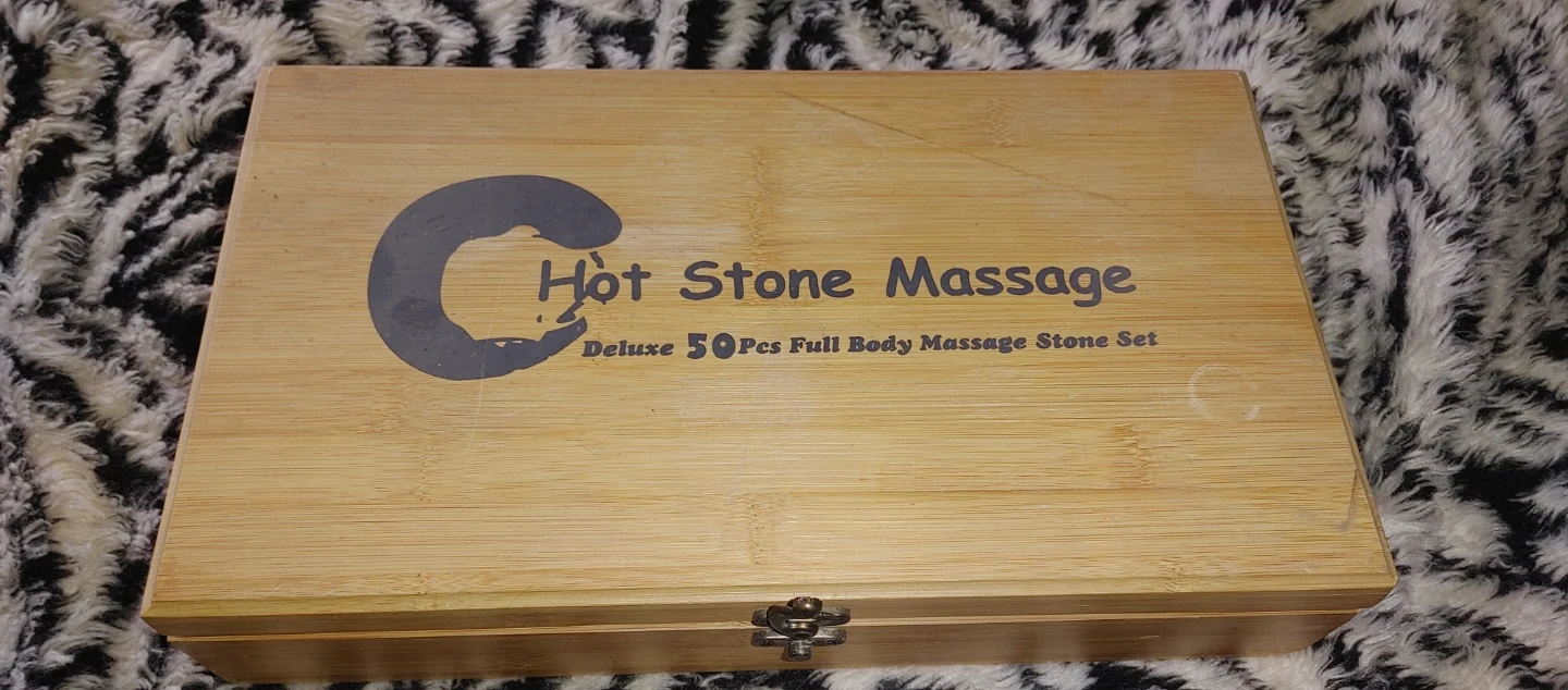 Deluxe 50 Pcs Full Body Massage Stone Set with Bamboo Box - photo 2
