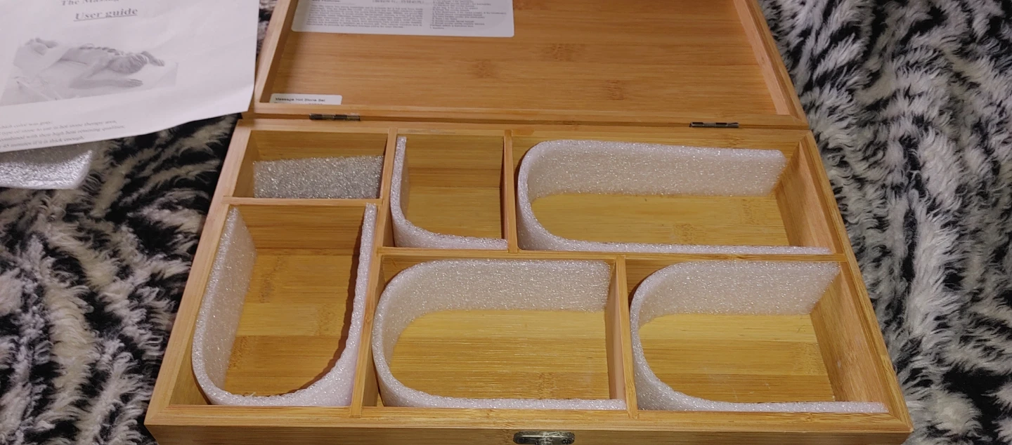 Deluxe 50 Pcs Full Body Massage Stone Set with Bamboo Box - photo 4