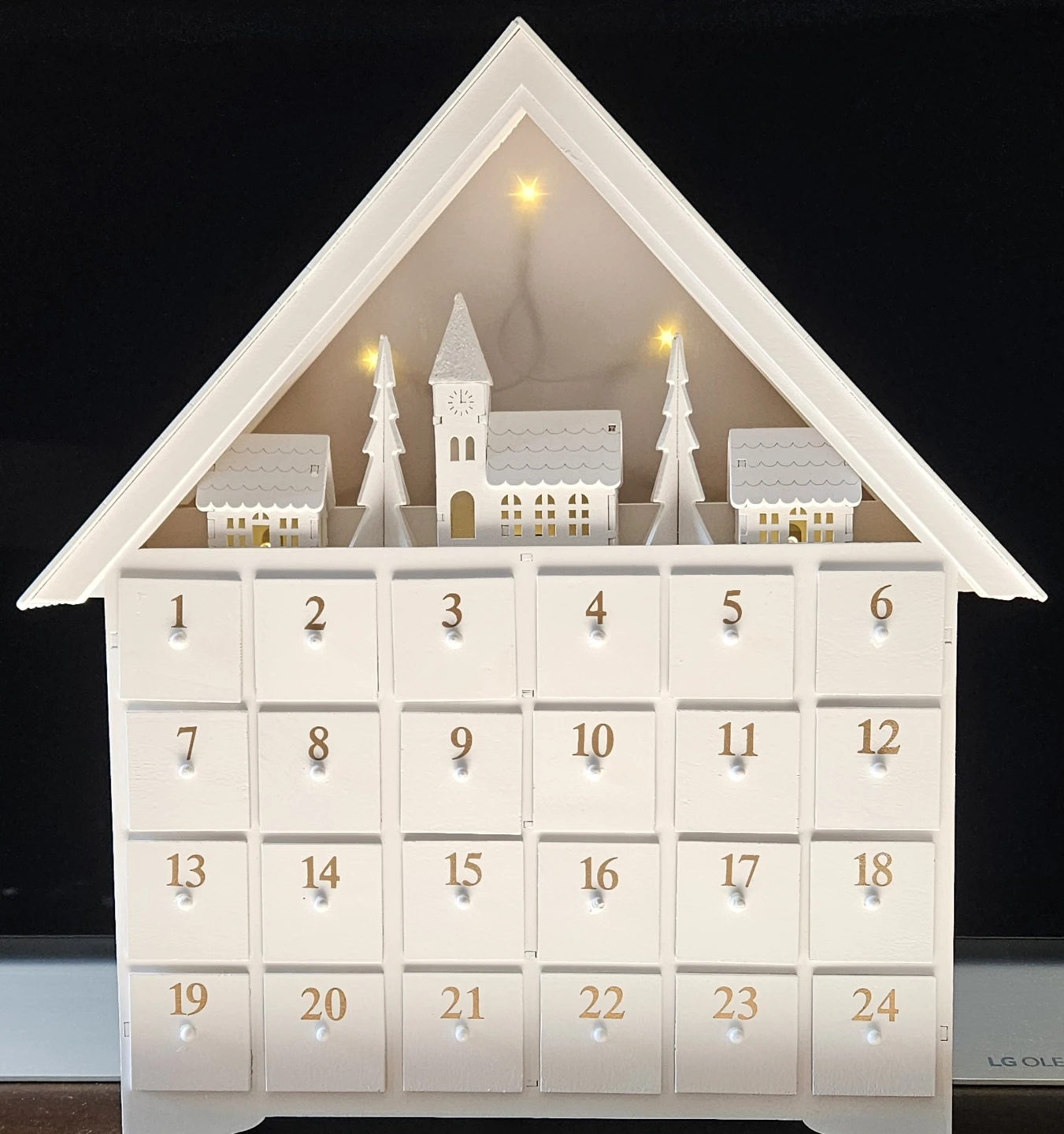 Wooden Advent Calendar House with Lights - photo 5