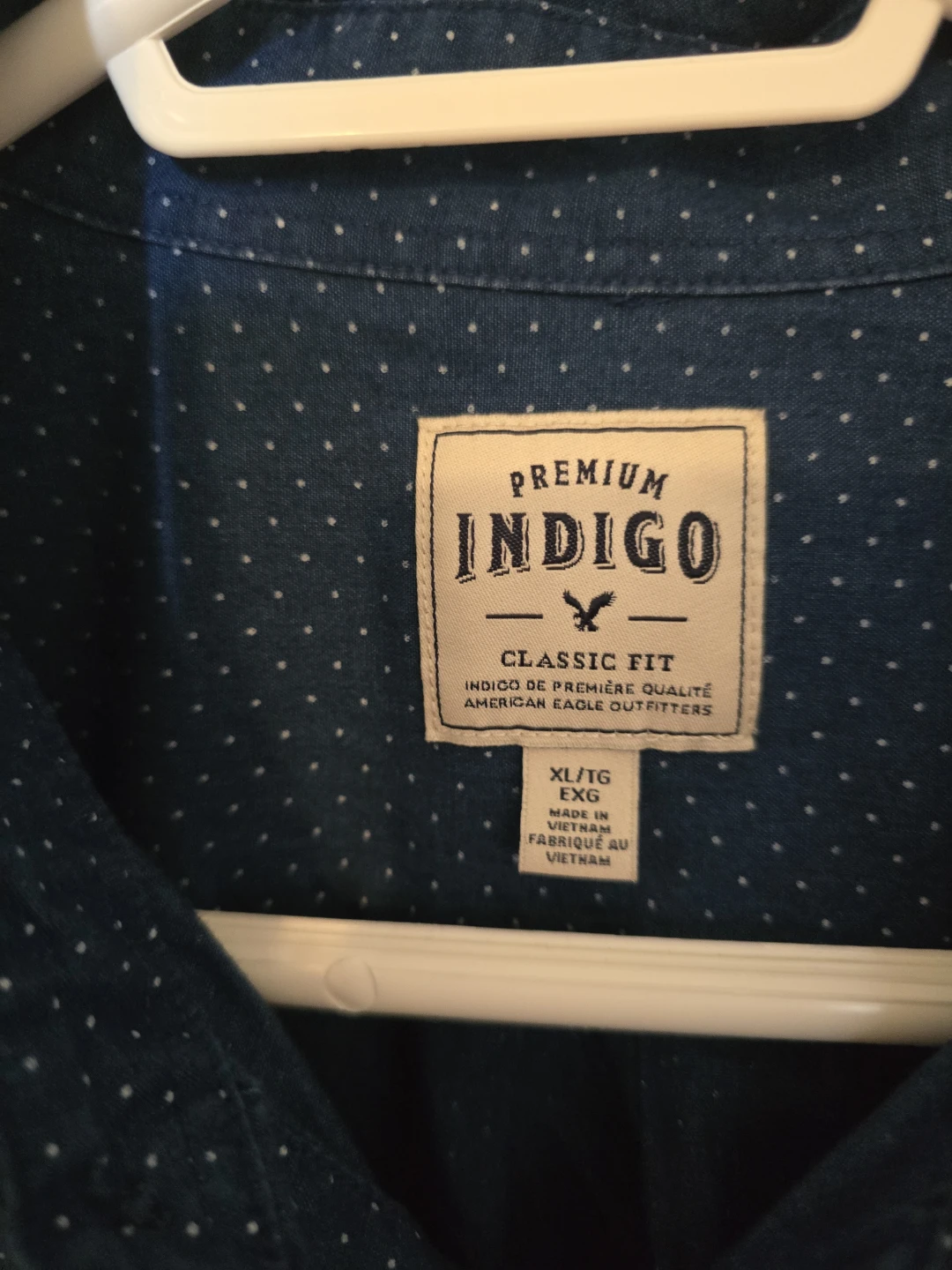 American Eagle Indigo Classic Fit Dot Long Sleeve Shirt XL - photo 2