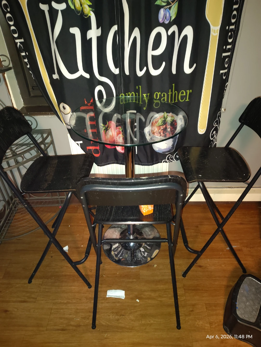 Glass Top Bistro Table with Chrome Base