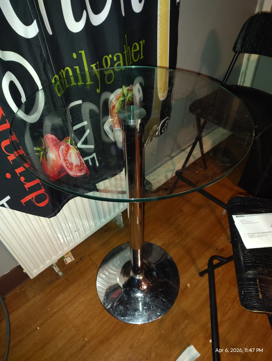 Glass Top Bistro Table with Chrome Base - photo 2