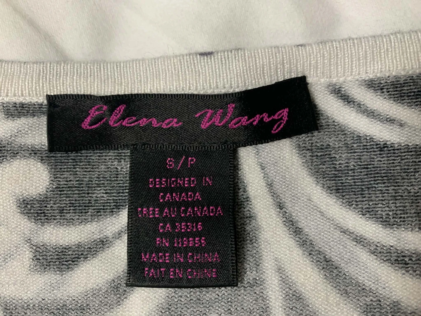 Elena Wang Women's Sweater Top Black/White Pattern Size S/P - photo 3
