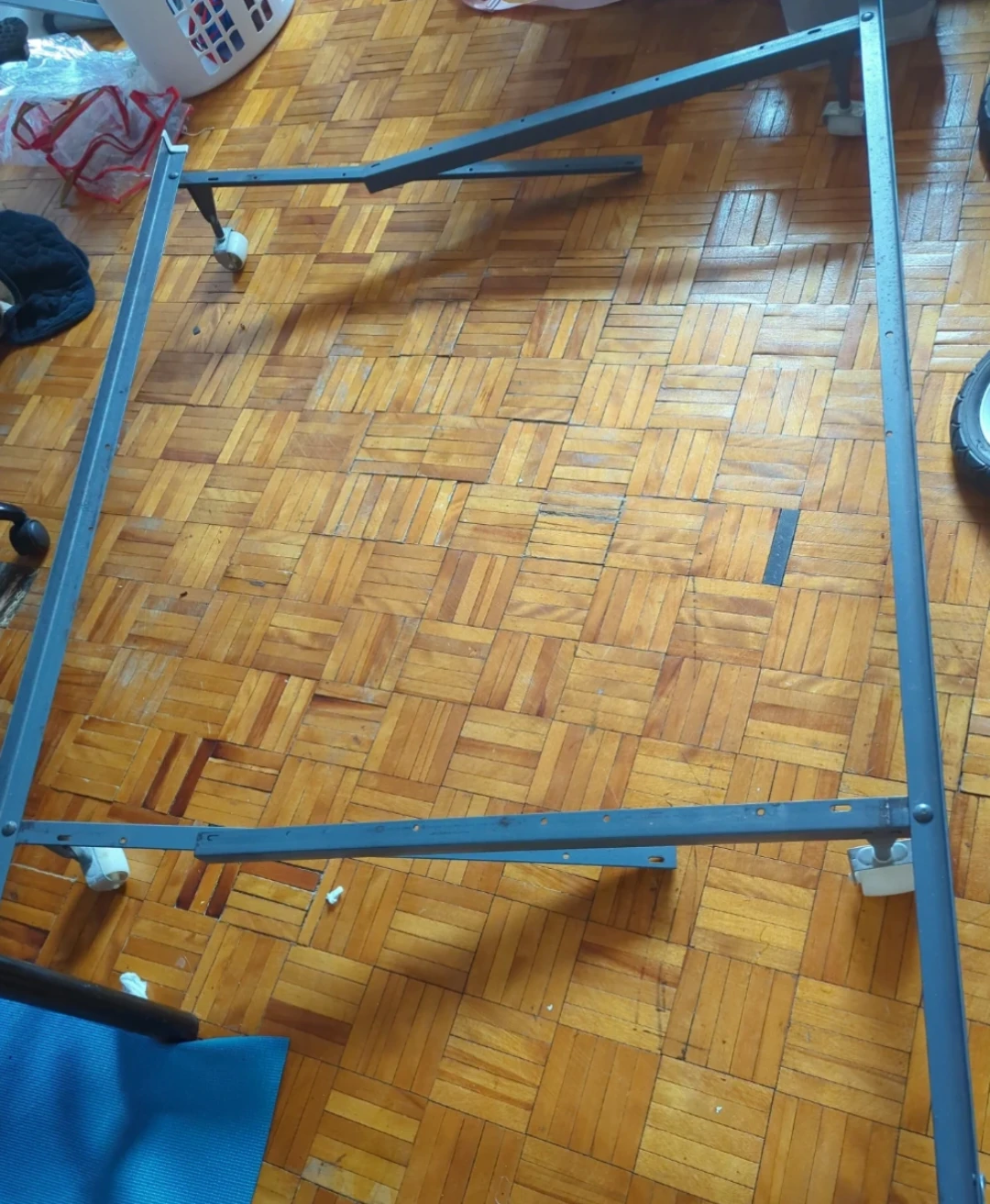 Metal Bed Frame with Wheels