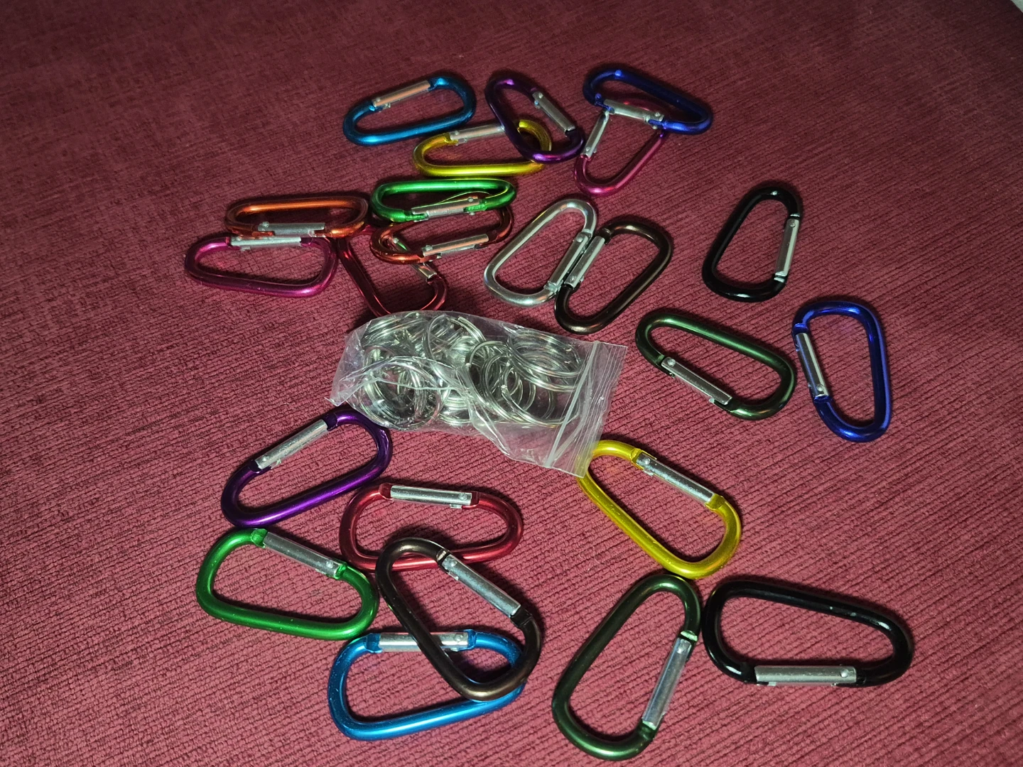 Assorted Colourful Carabiner Clips with Key Rings - photo 4