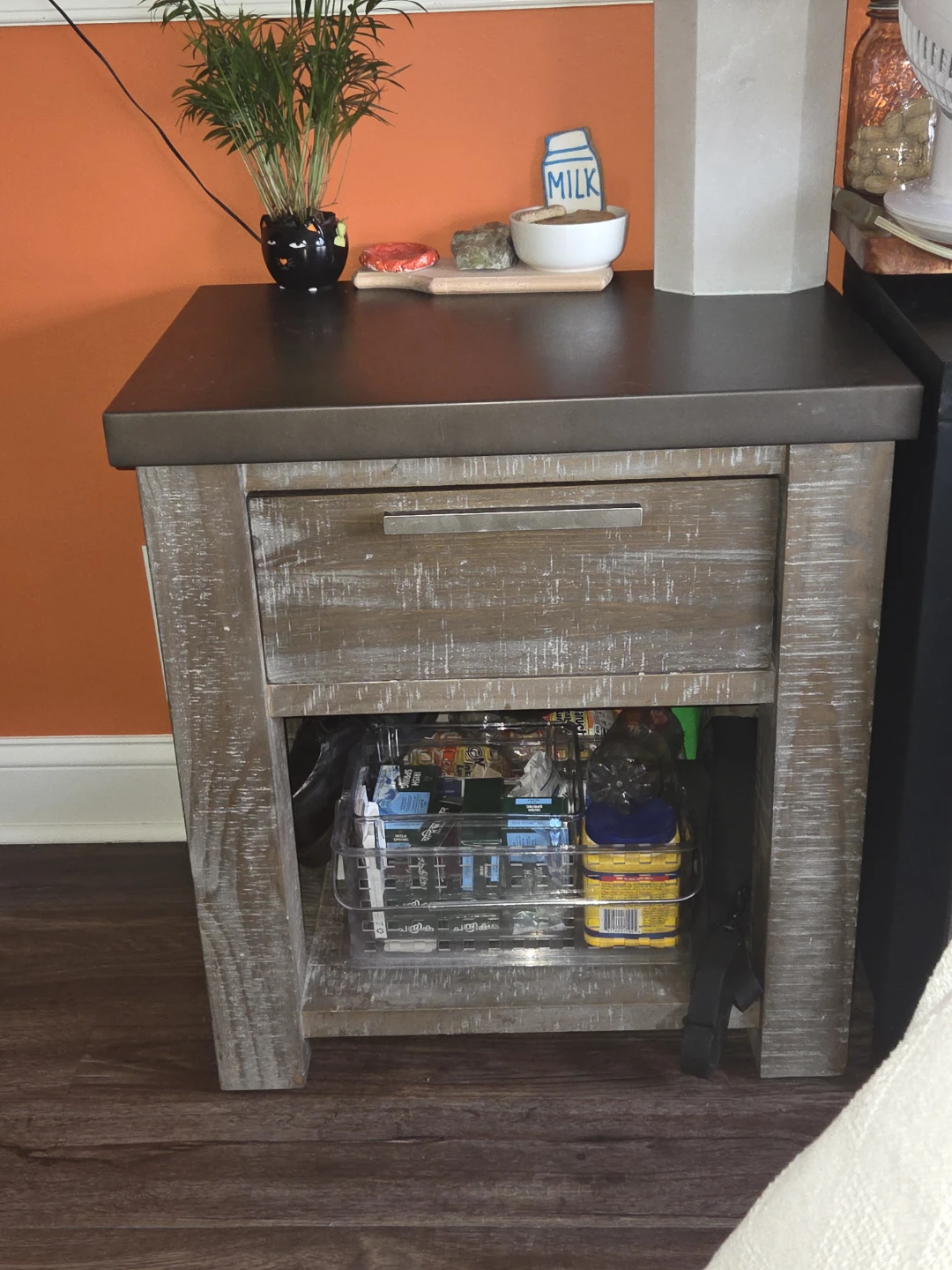 Restoration Hardware - Distressed Wood Nightstand with Drawer