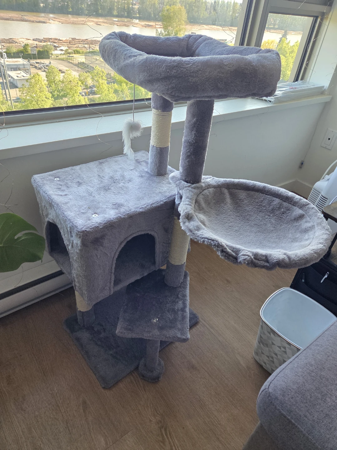 Grey Cat Tree Condo with Multiple Levels
