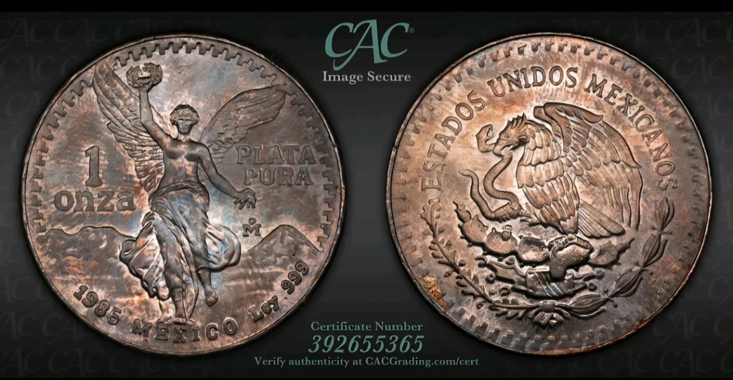 1985 Mexico Libertad 1 Onza Silver Coin - photo 4