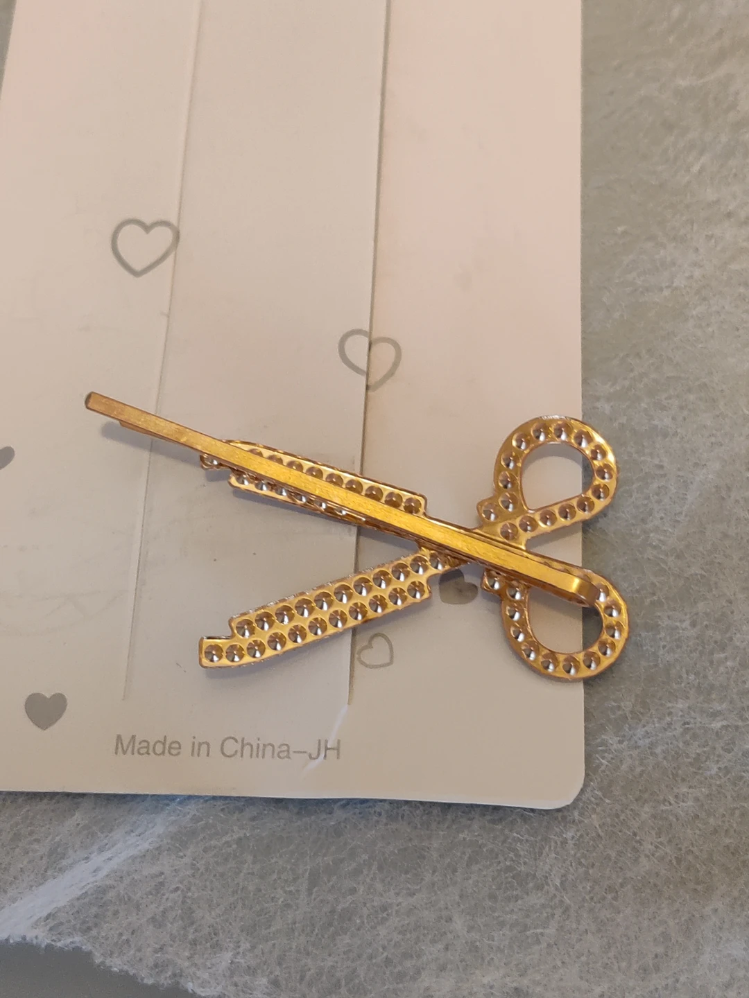 Gold Scissors Hair Clip with Rhinestones - photo 2