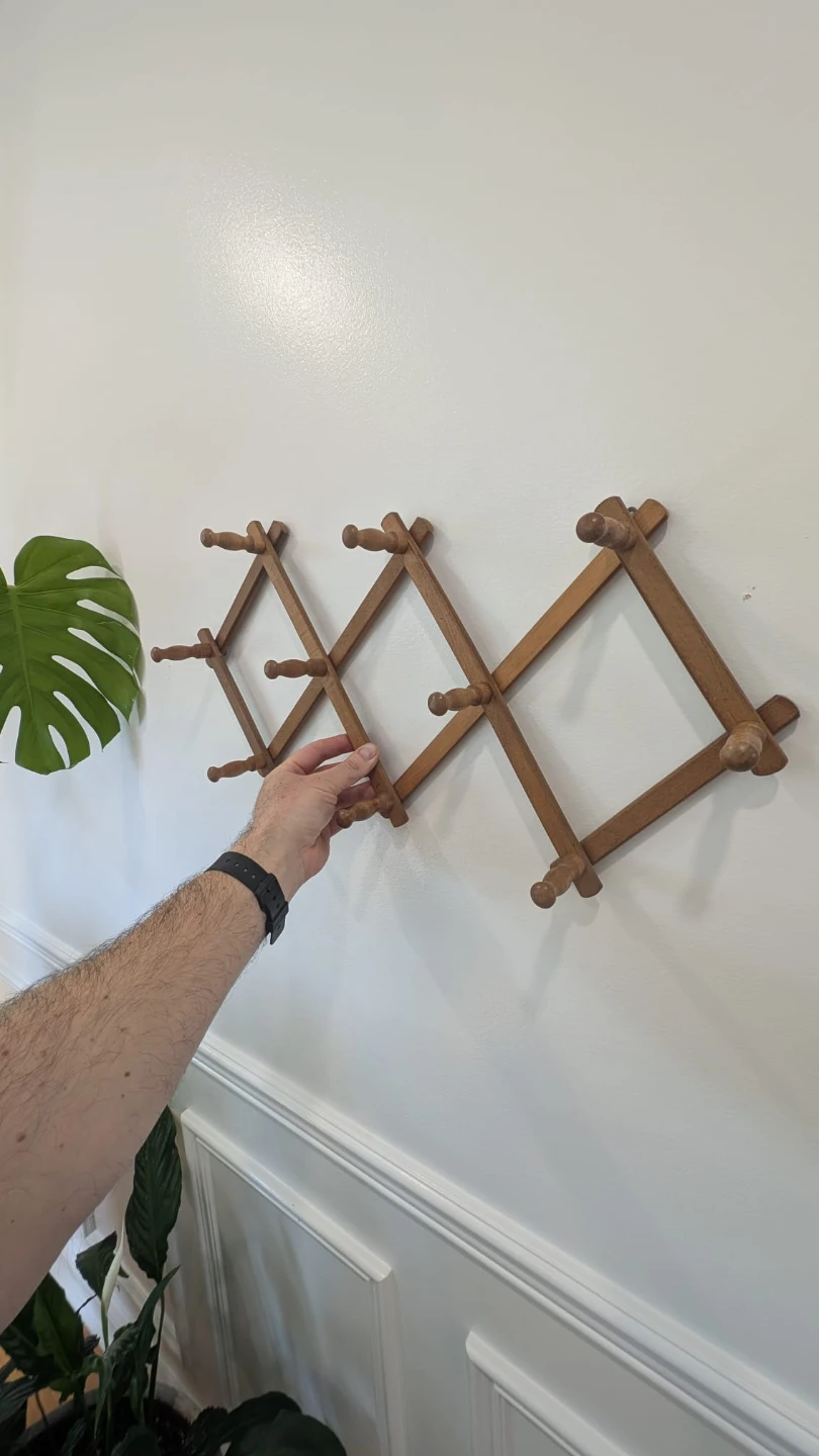 Wooden Accordion Wall Hook Rack