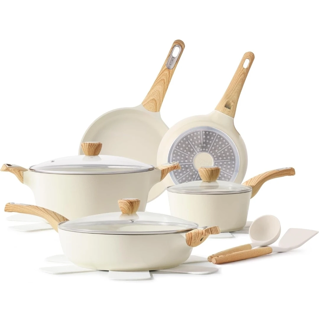 Carote Cookware Set with Wood-look Handles