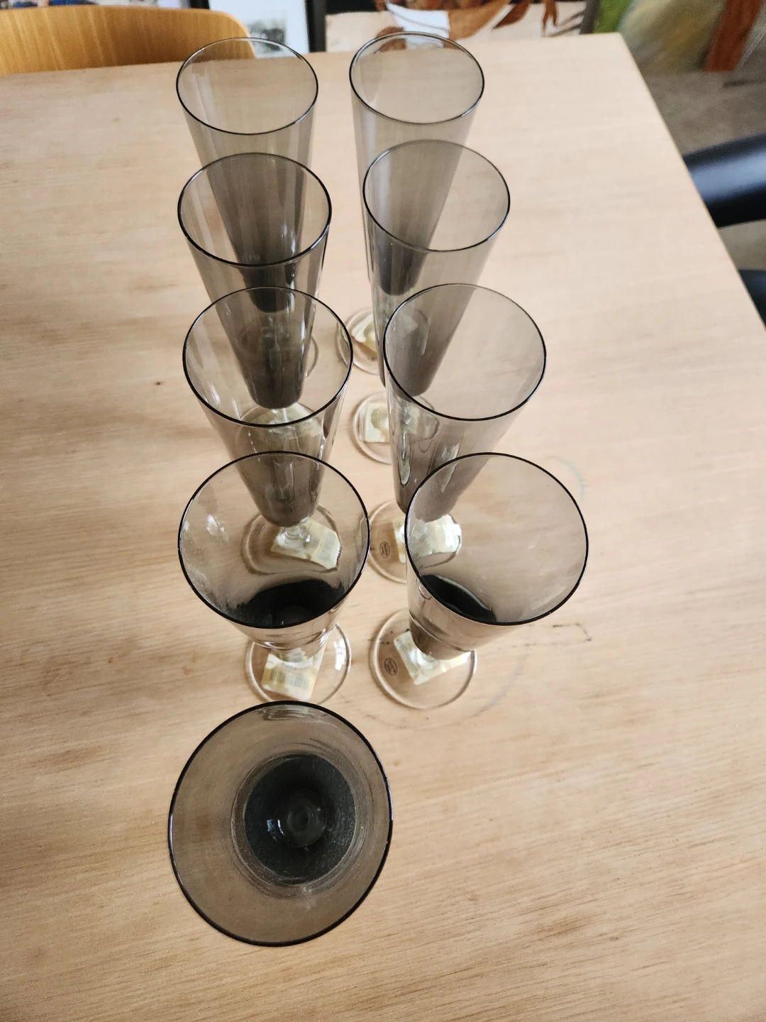 Set of 8 Smoked Grey Champagne Flutes - photo 2