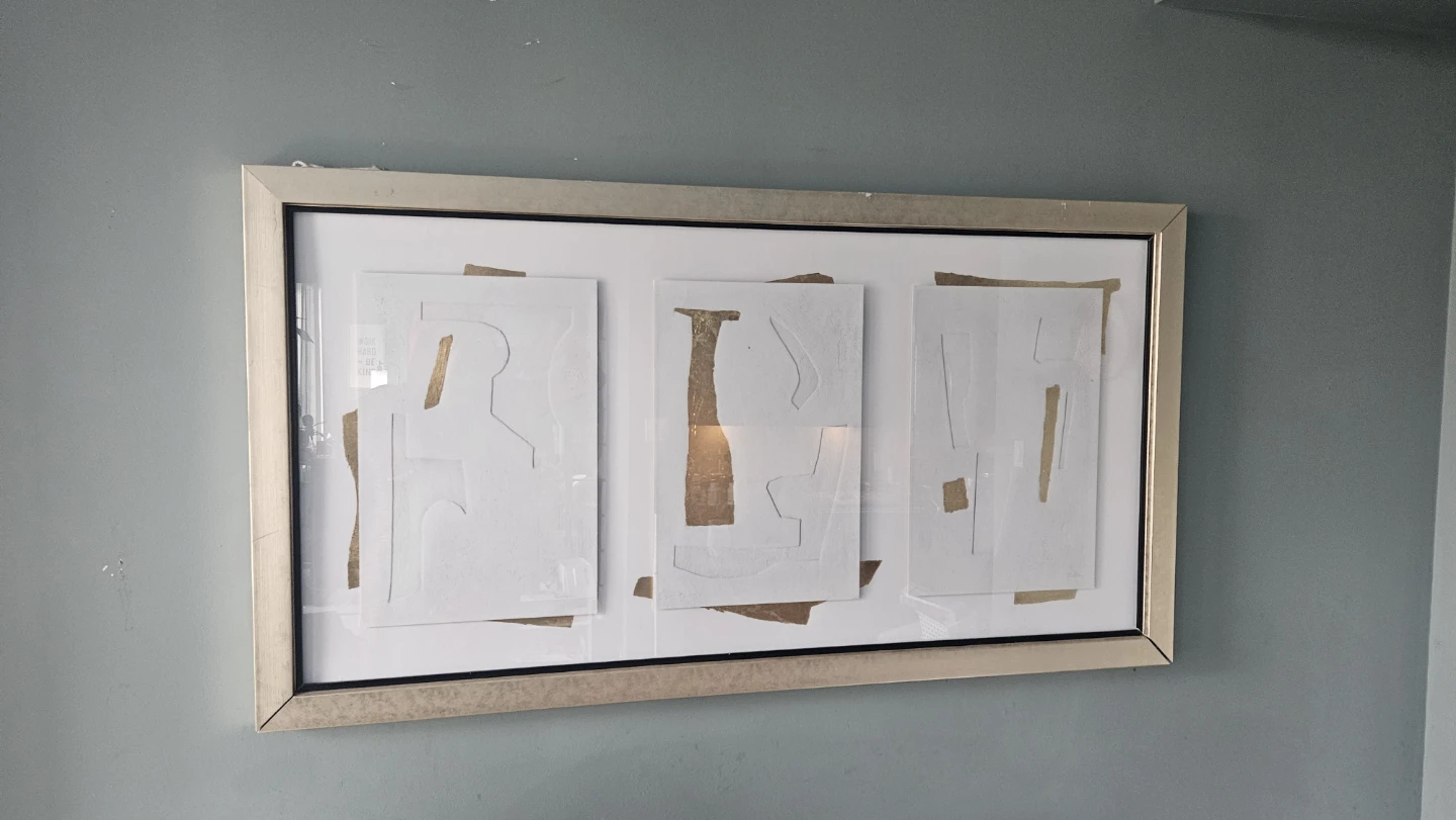 Framed Abstract Artwork Triptych - photo 2