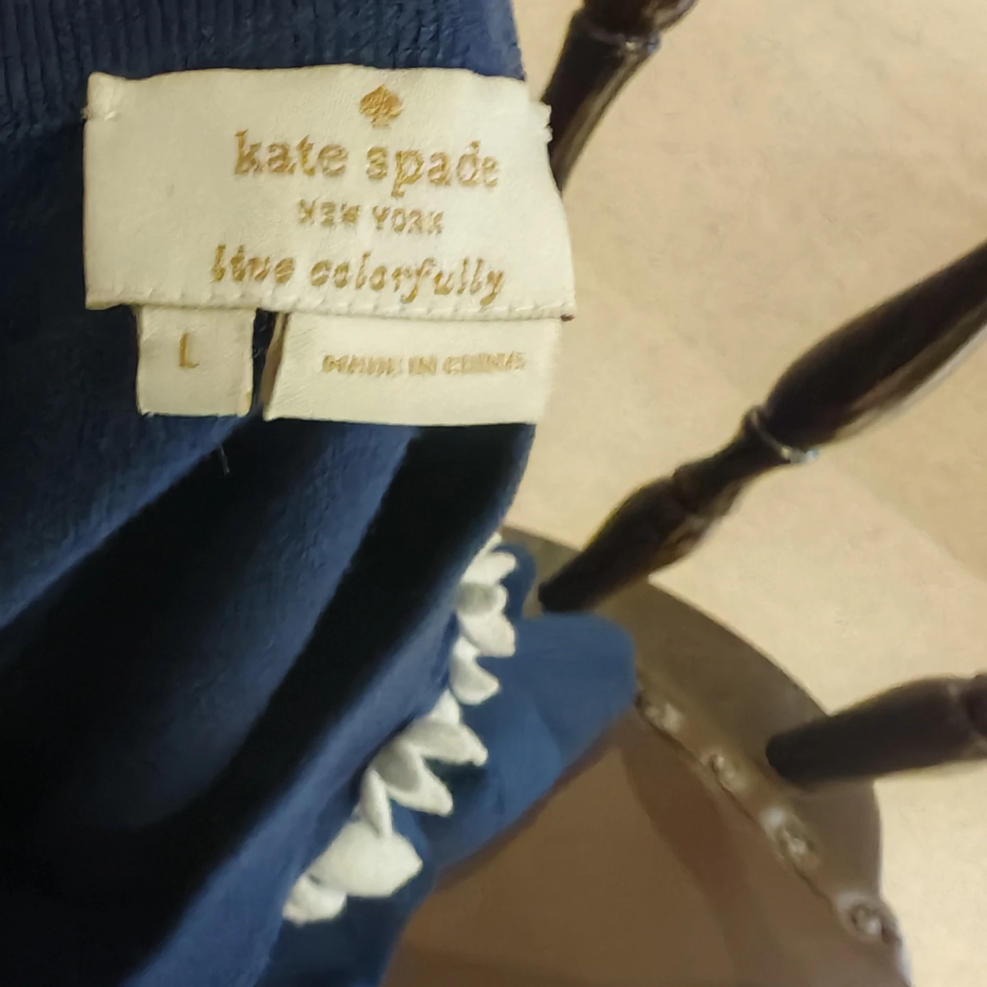 Kate Spade Navy Blue Floral Cardigan Size L - photo 5