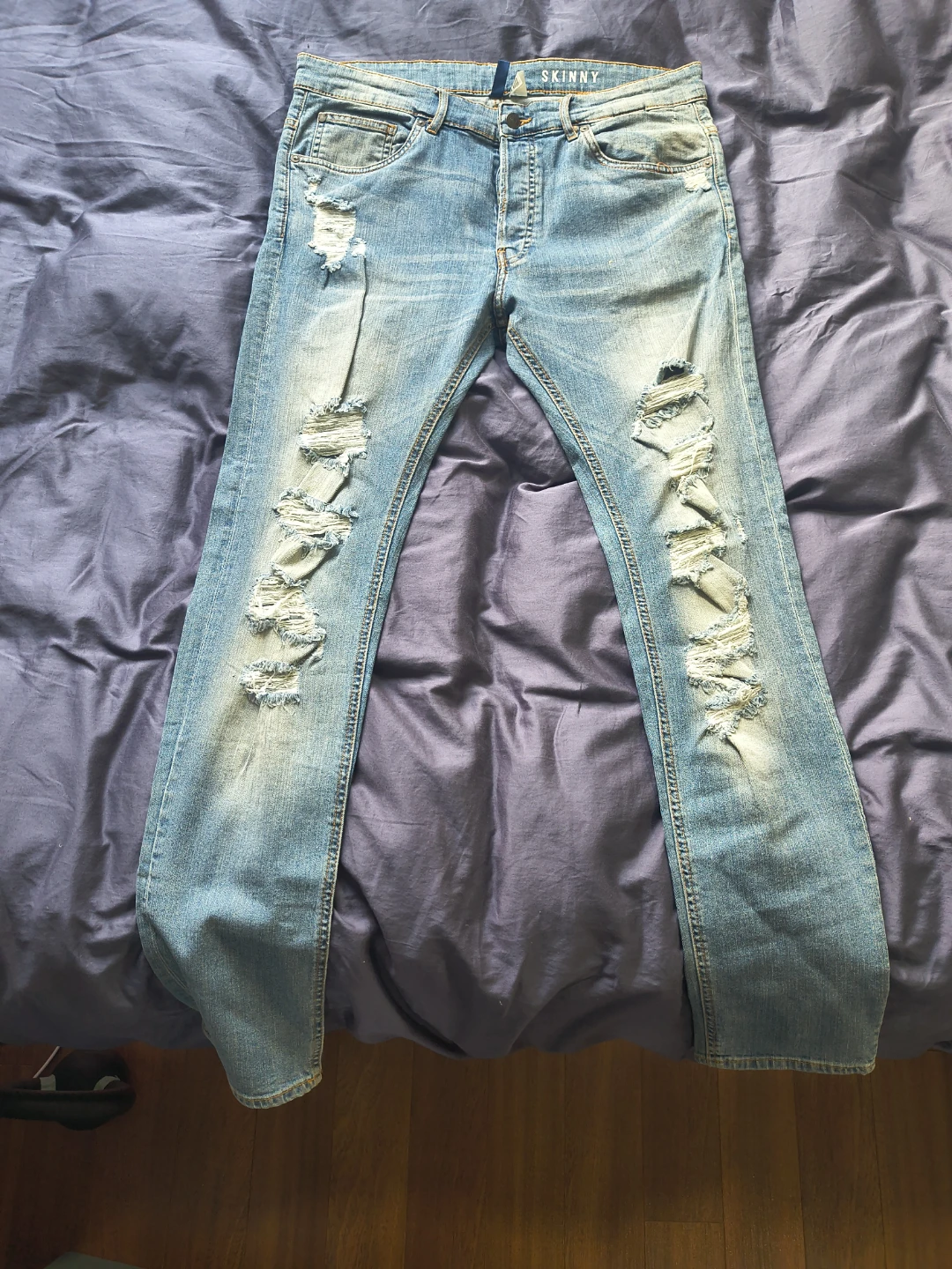 H&M Skinny Distressed Denim Jeans