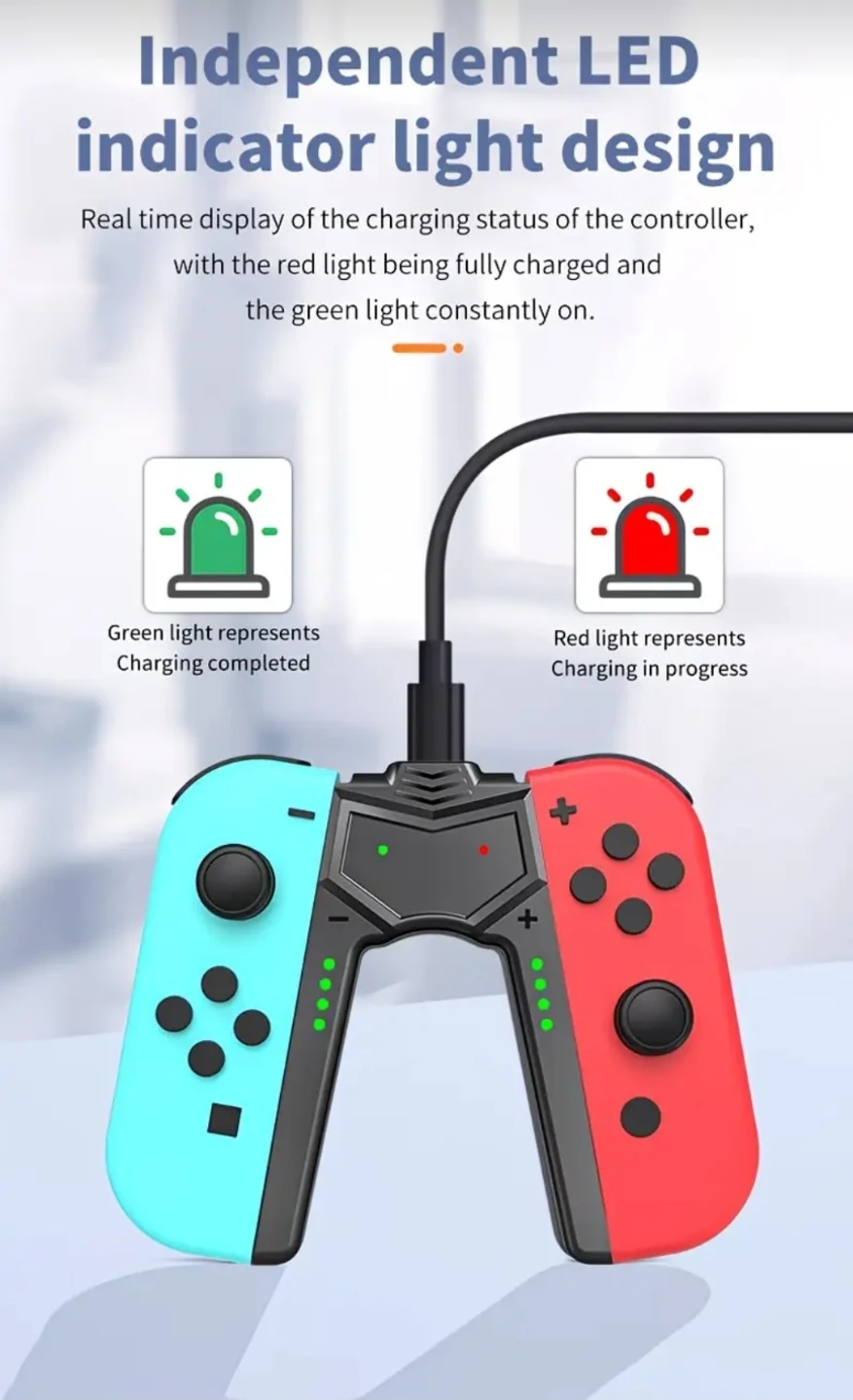 Nintendo Switch USB Continously Charging Playing Adaptor Handle
