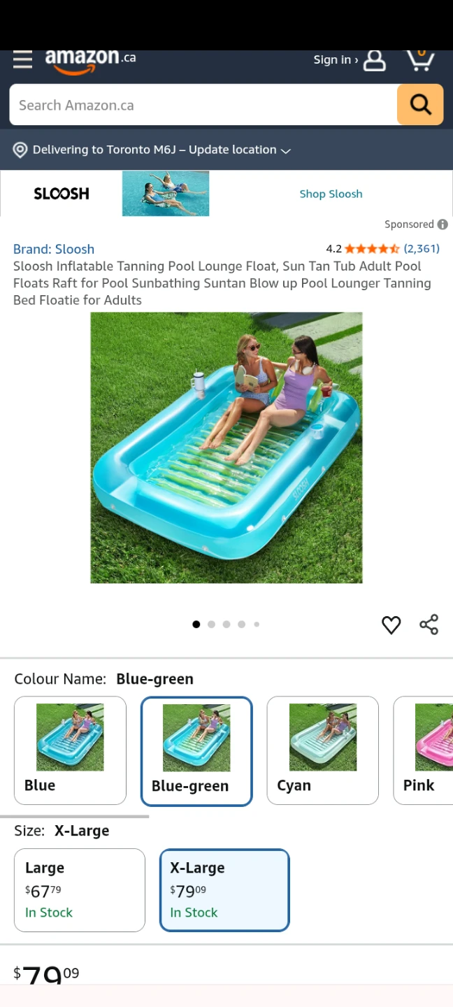 Sloosh Inflatable Pool Lounge Float - Blue-green - photo 3