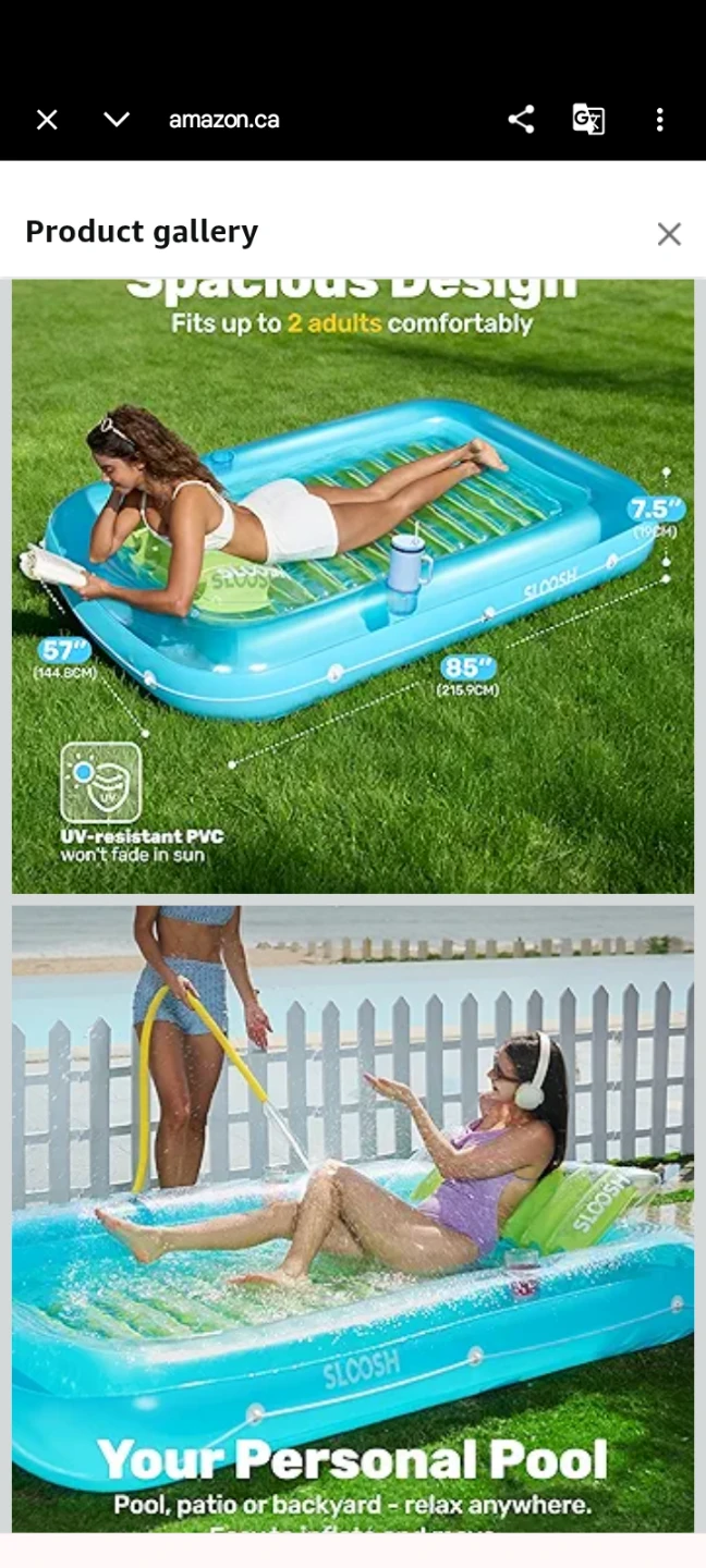 Sloosh Inflatable Pool Lounge Float - Blue-green - photo 5