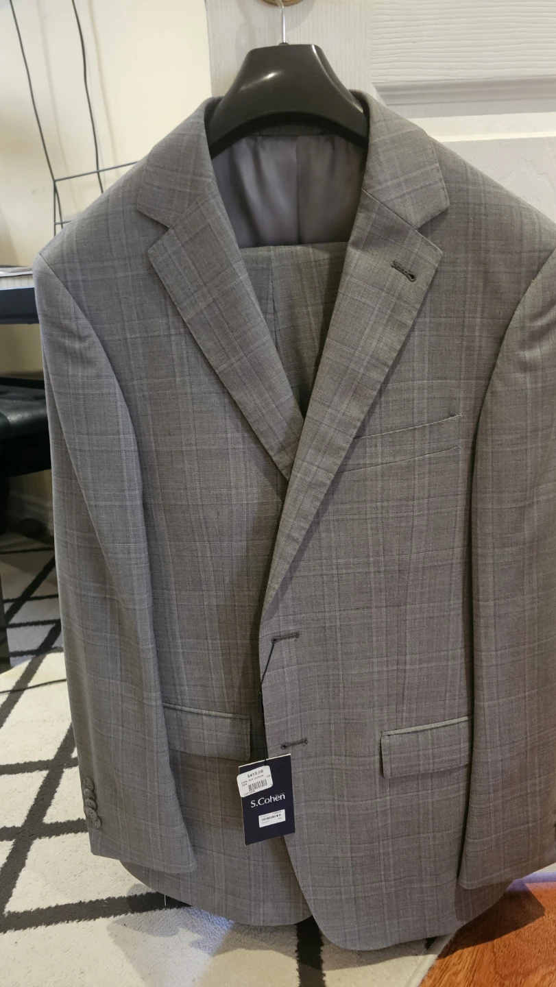 S. Cohen Men's Grey Plaid Suit Jacket and Pants