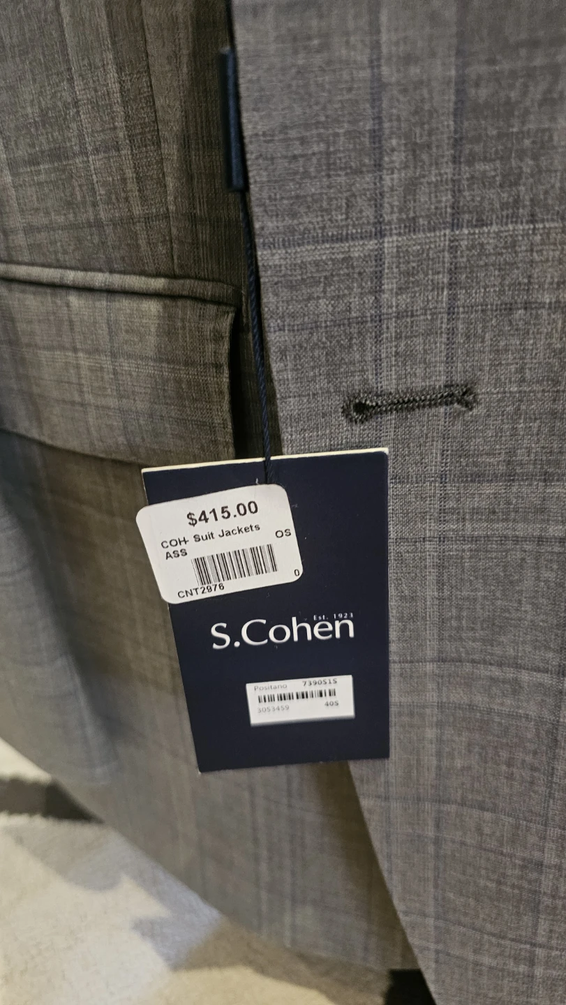 S. Cohen Men's Grey Plaid Suit Jacket and Pants - photo 2