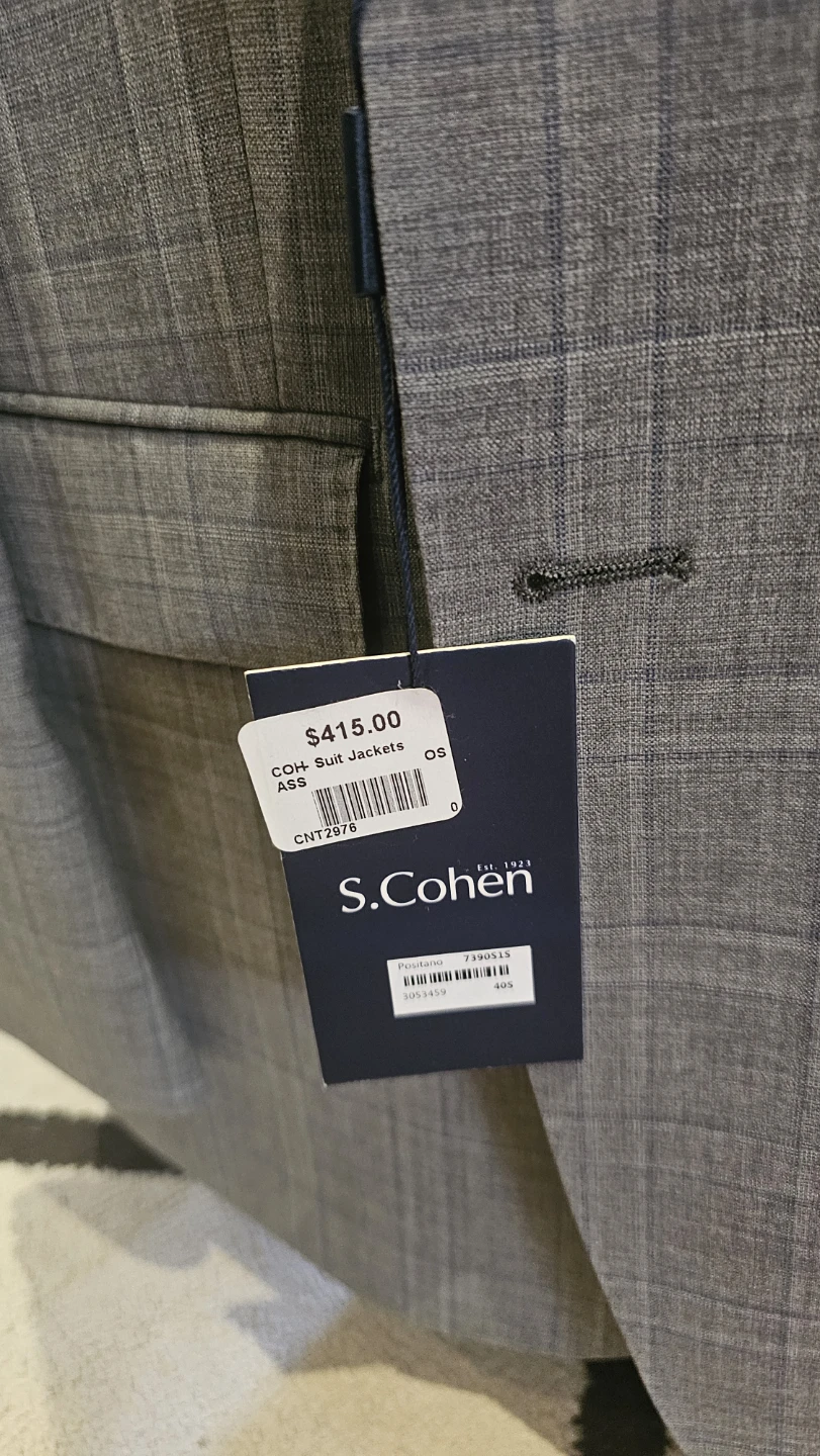 S. Cohen Men's Grey Plaid Suit Jacket and Pants - photo 3