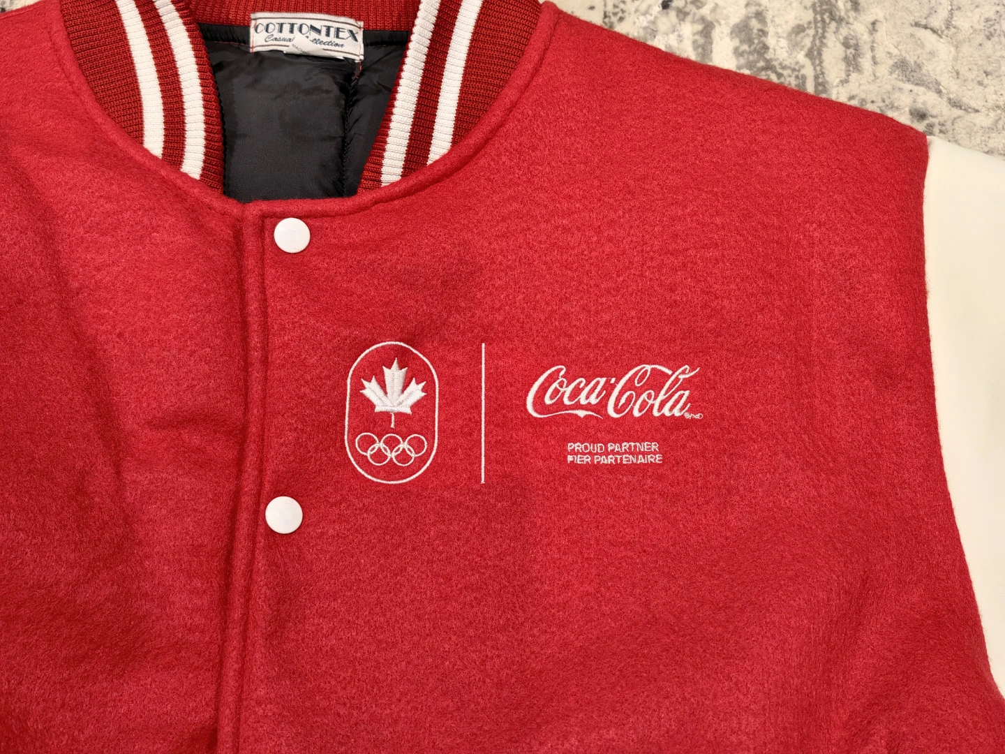 Coca-Cola Canada Olympic Team Letterman Jacket Men's Xl - photo 2