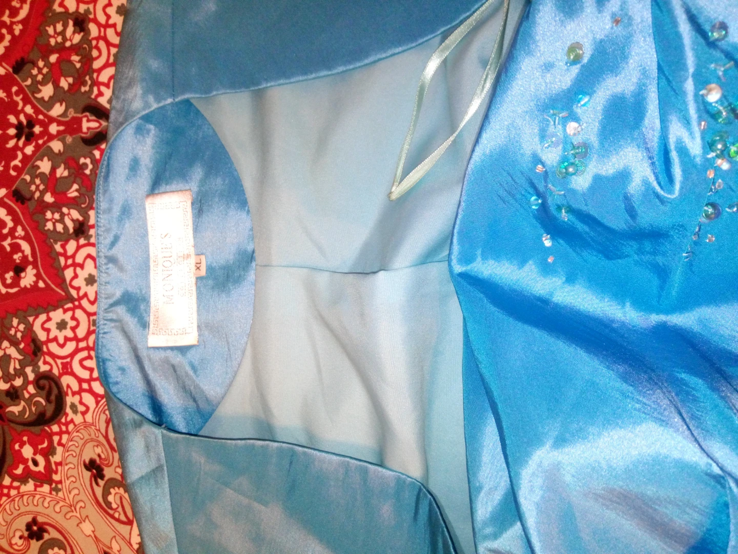 Monique's Blue Embellished Evening Gown - photo 3