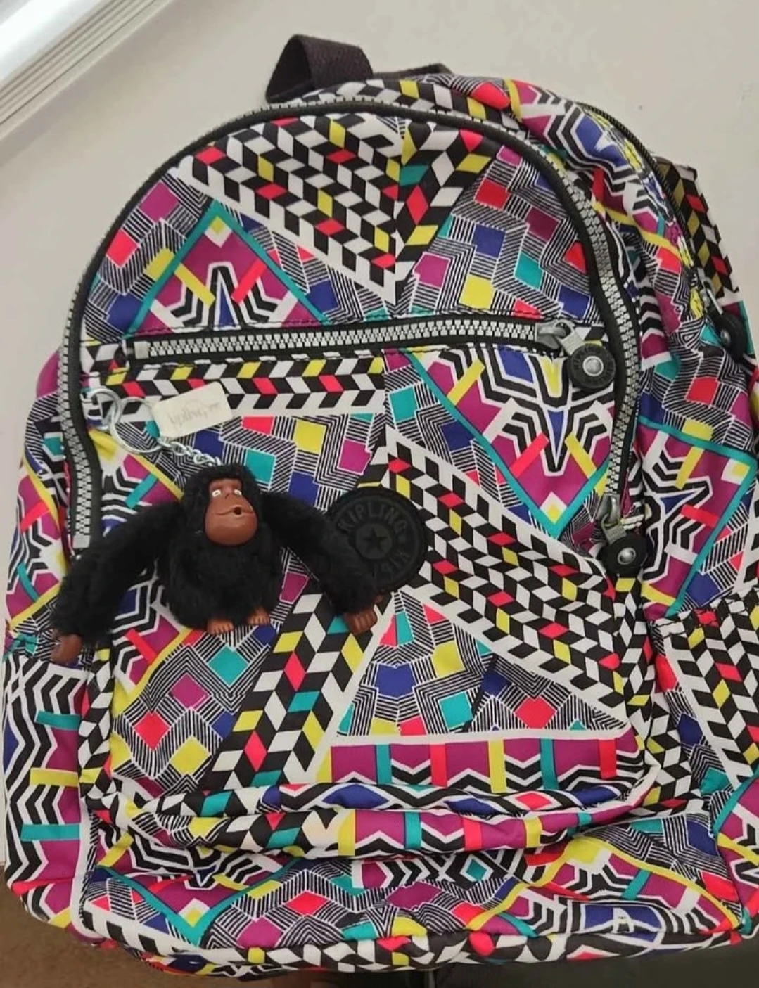 Kipling Backpack - Vibrant Geometric Print