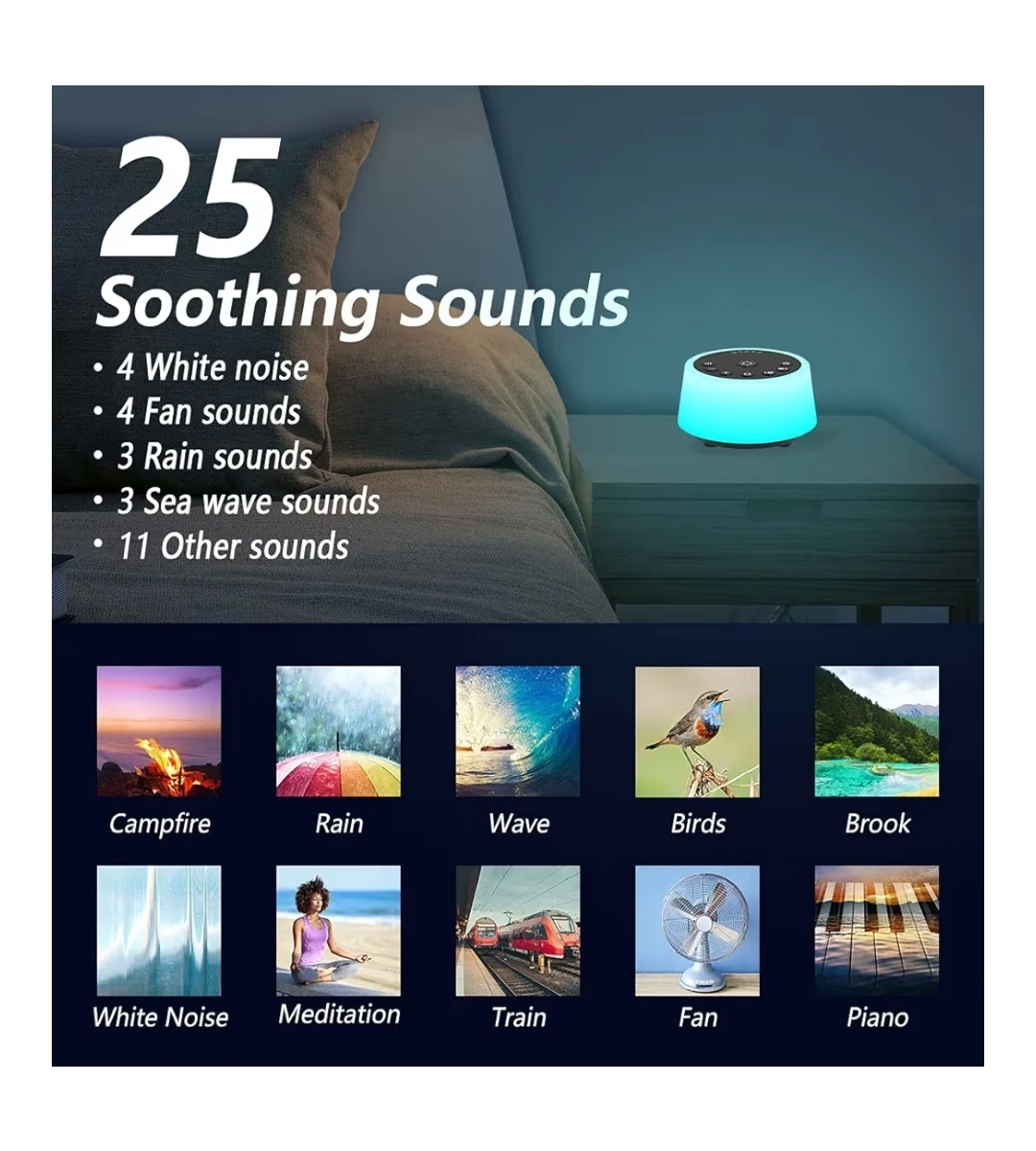 White noise sleep, Colourful Night Lamp Night Light