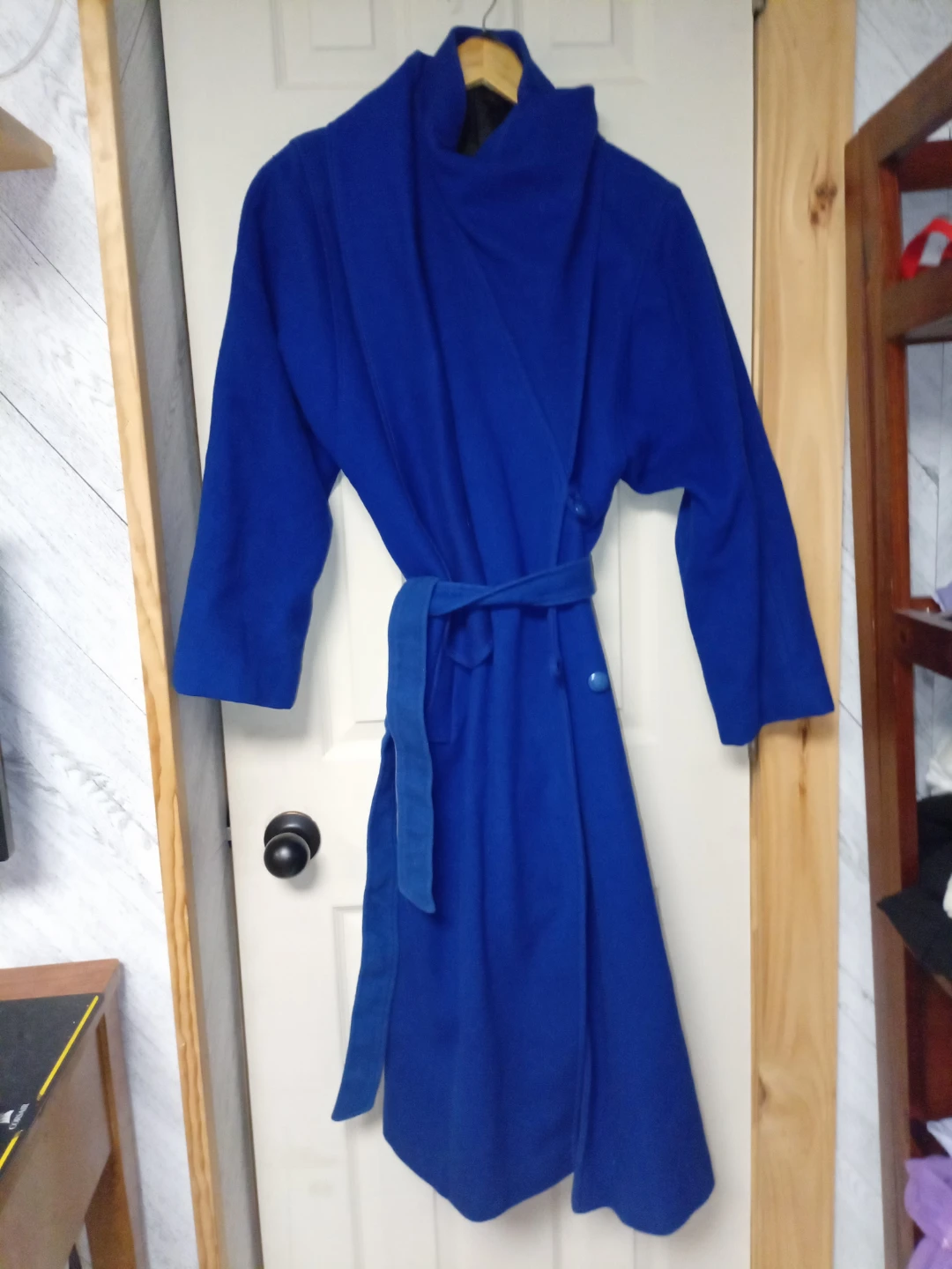 Vintage Blue Wool Overcoat