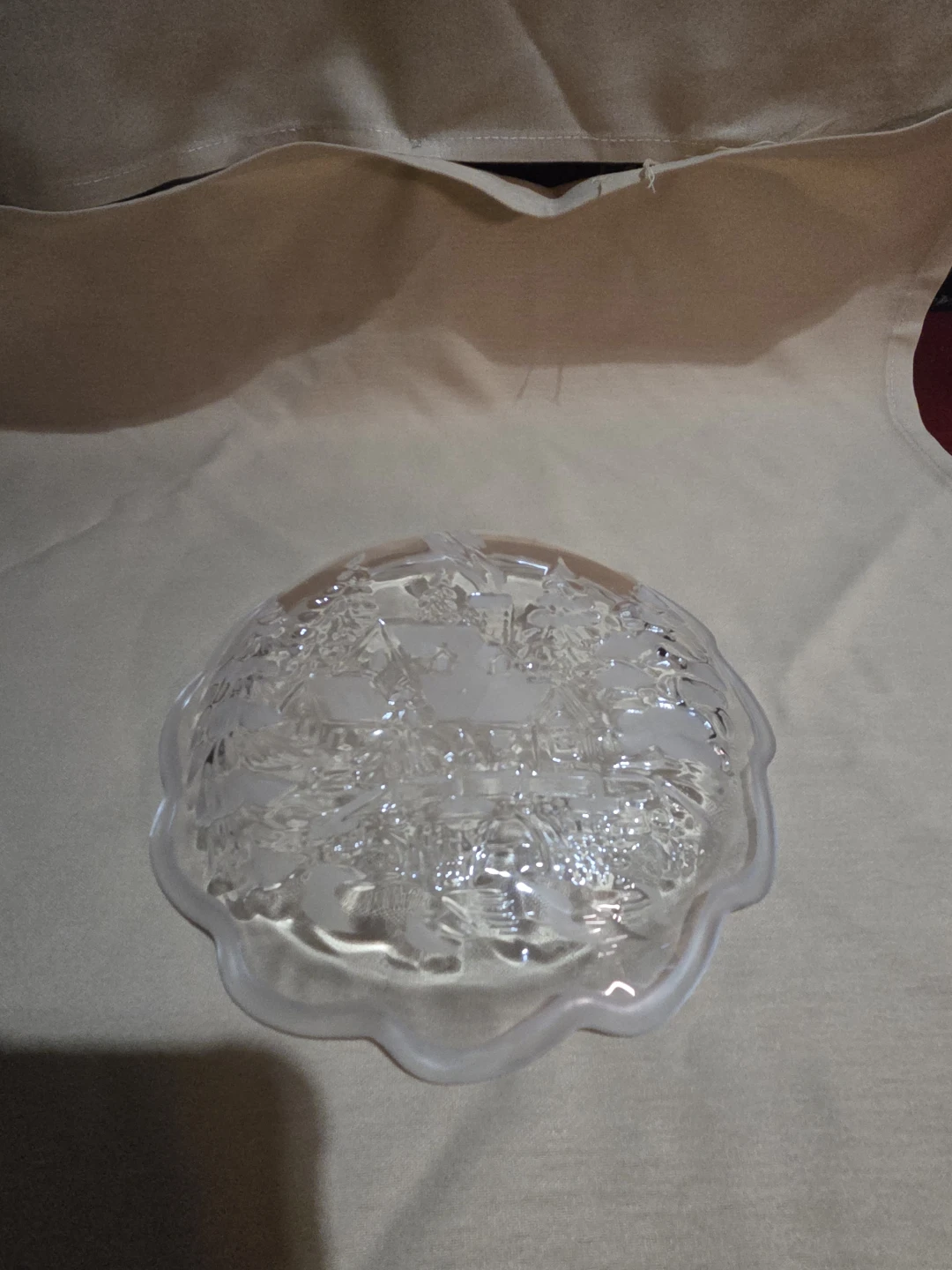 Glass Decorative Serving Dish with Winter Scene - photo 3