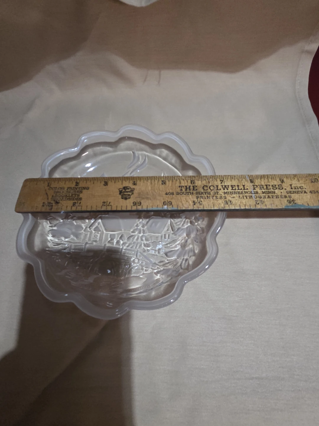 Glass Decorative Serving Dish with Winter Scene - photo 4