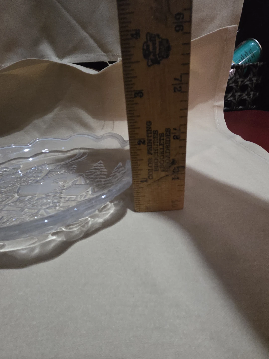 Glass Decorative Serving Dish with Winter Scene - photo 5