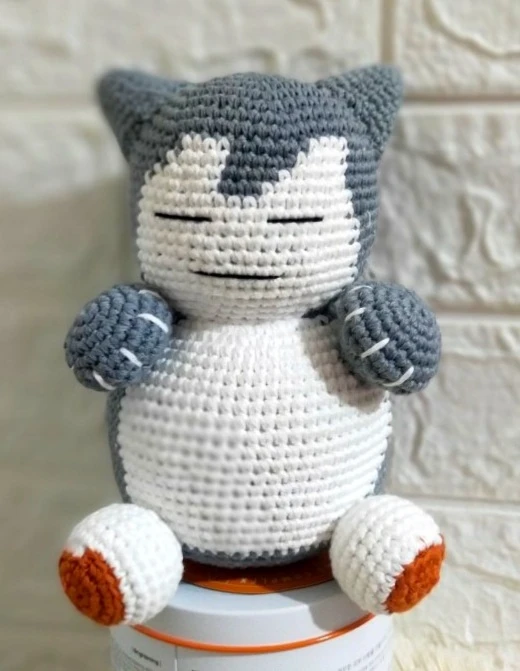 Crocheted Snorlax Plush Toy