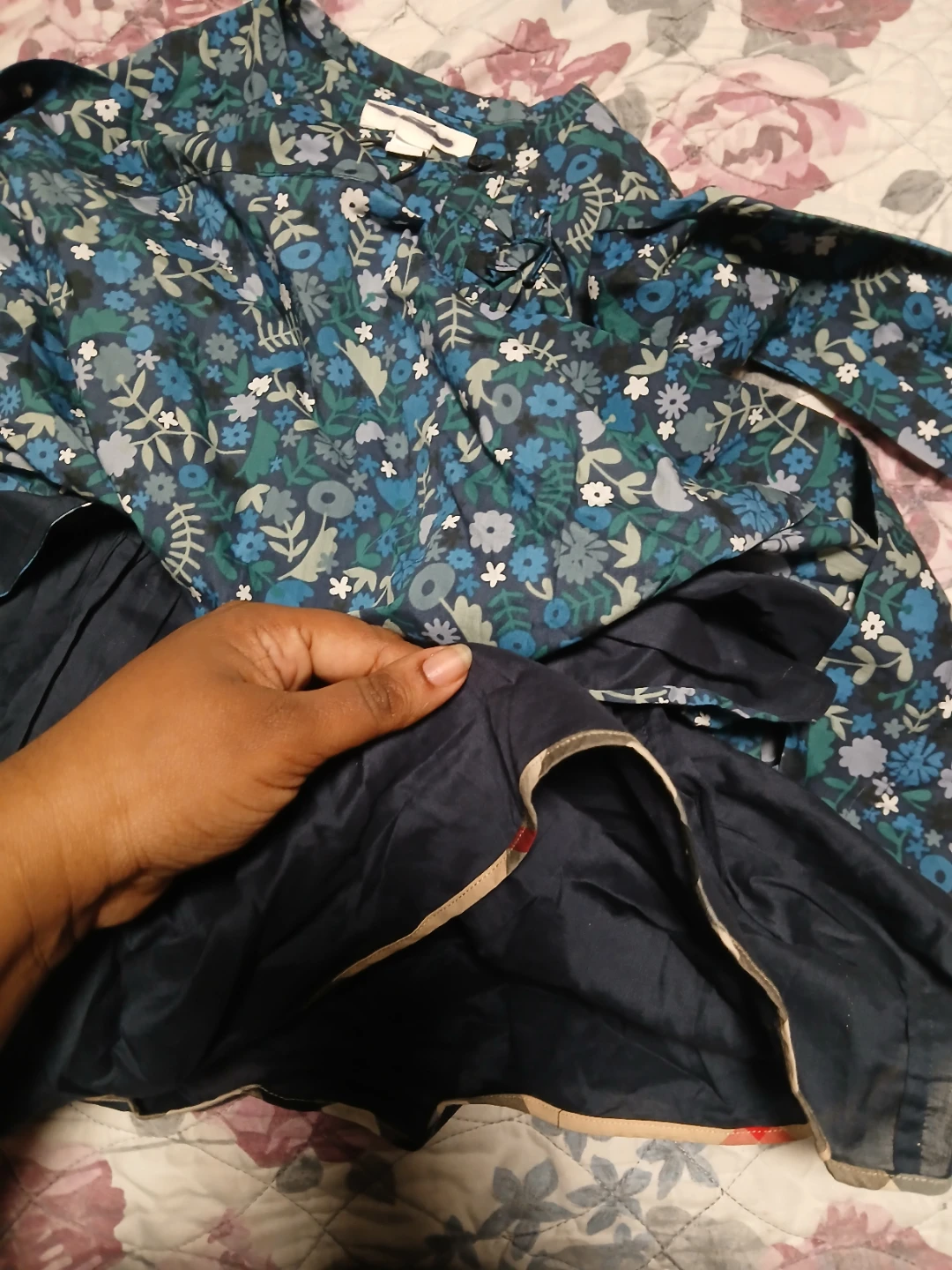 Burberry Blue Floral Dress kids size 4y - photo 3