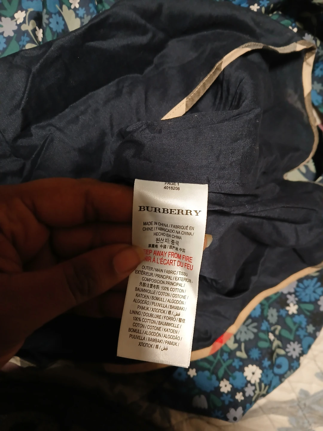 Burberry Blue Floral Dress kids size 4y - photo 4