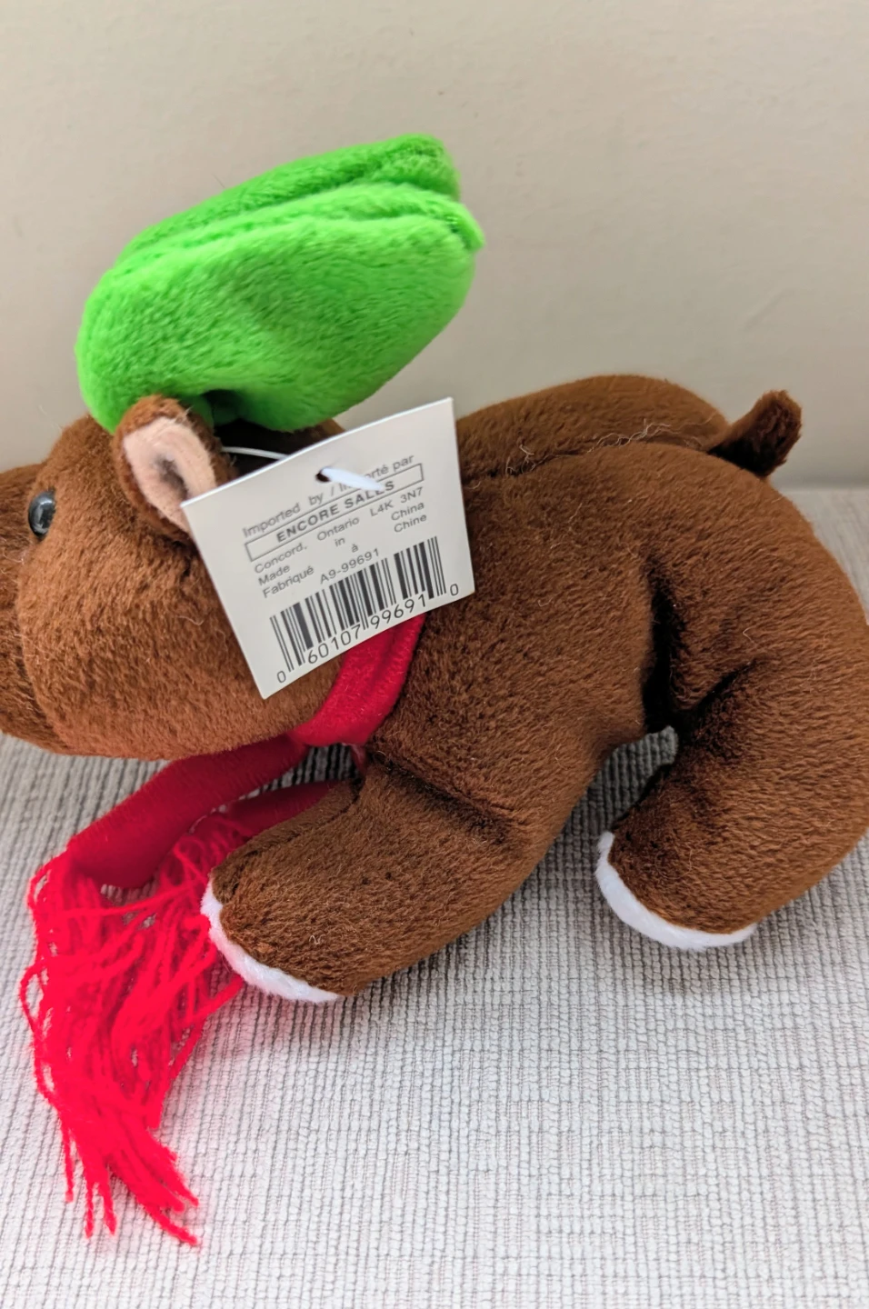 Plush Reindeer Toy with Scarf and Hat