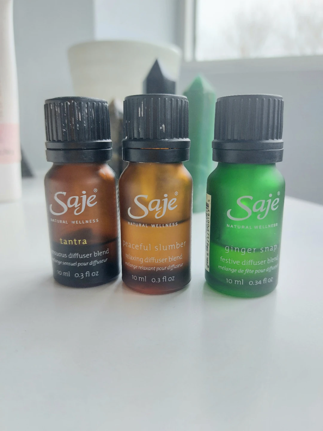 Saje Tantra, Peaceful Slumber & Ginger Snap Diffuser Blends