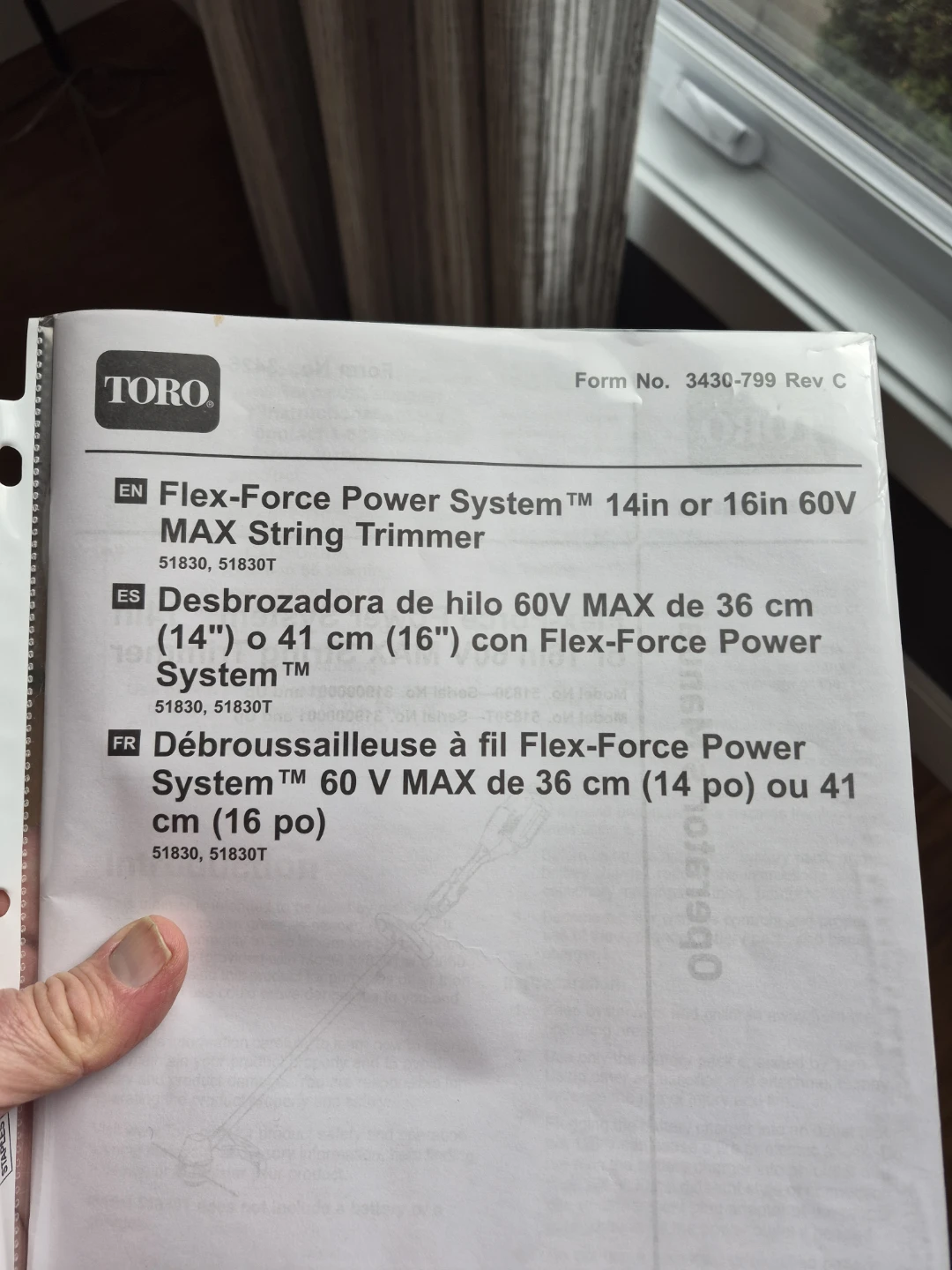 Toro Flex-Force Power System 14in or 16in 60V MAX String Trimmer - photo 2