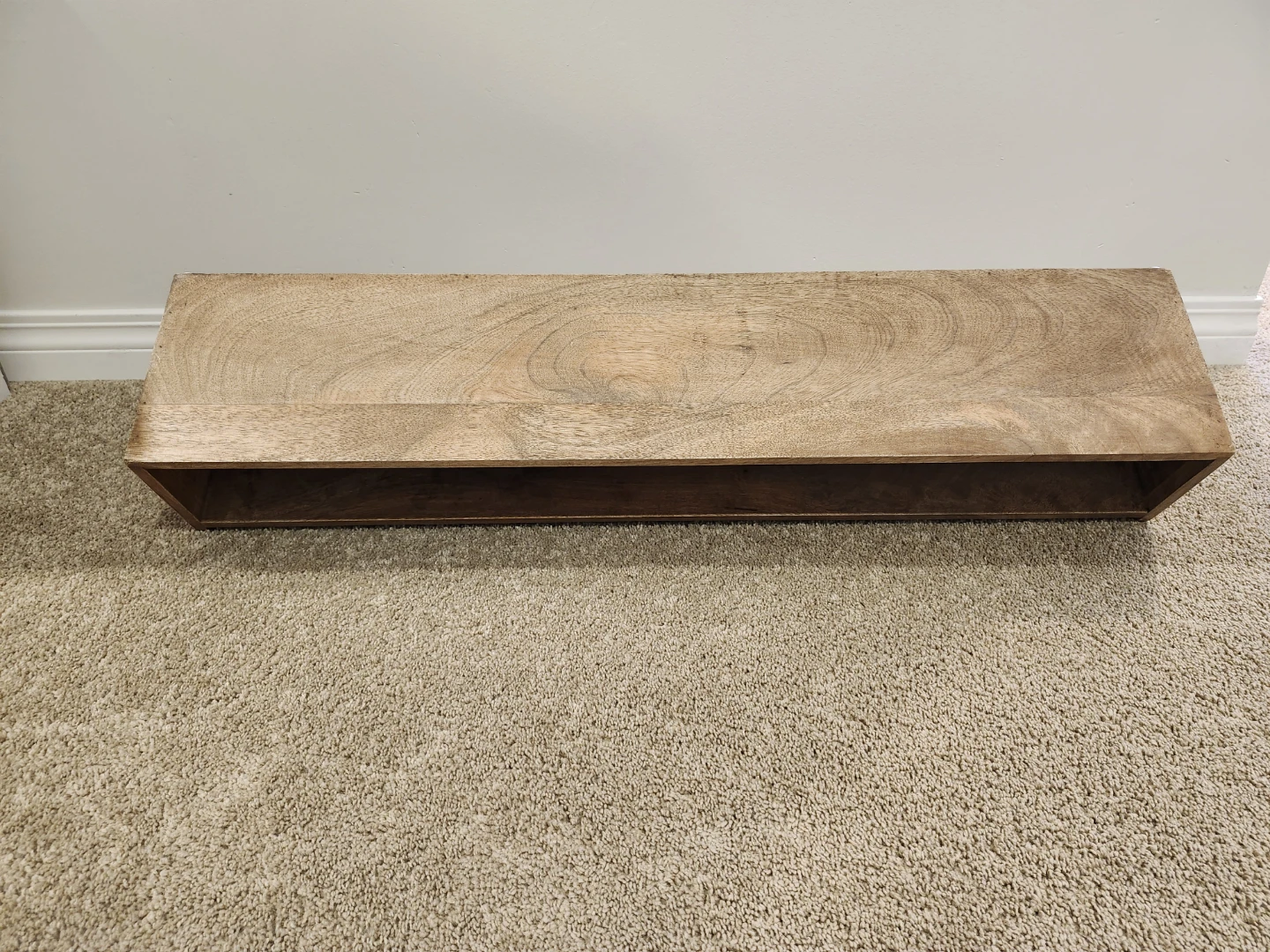 Wooden Wall Shelf with 5 Hooks - photo 2