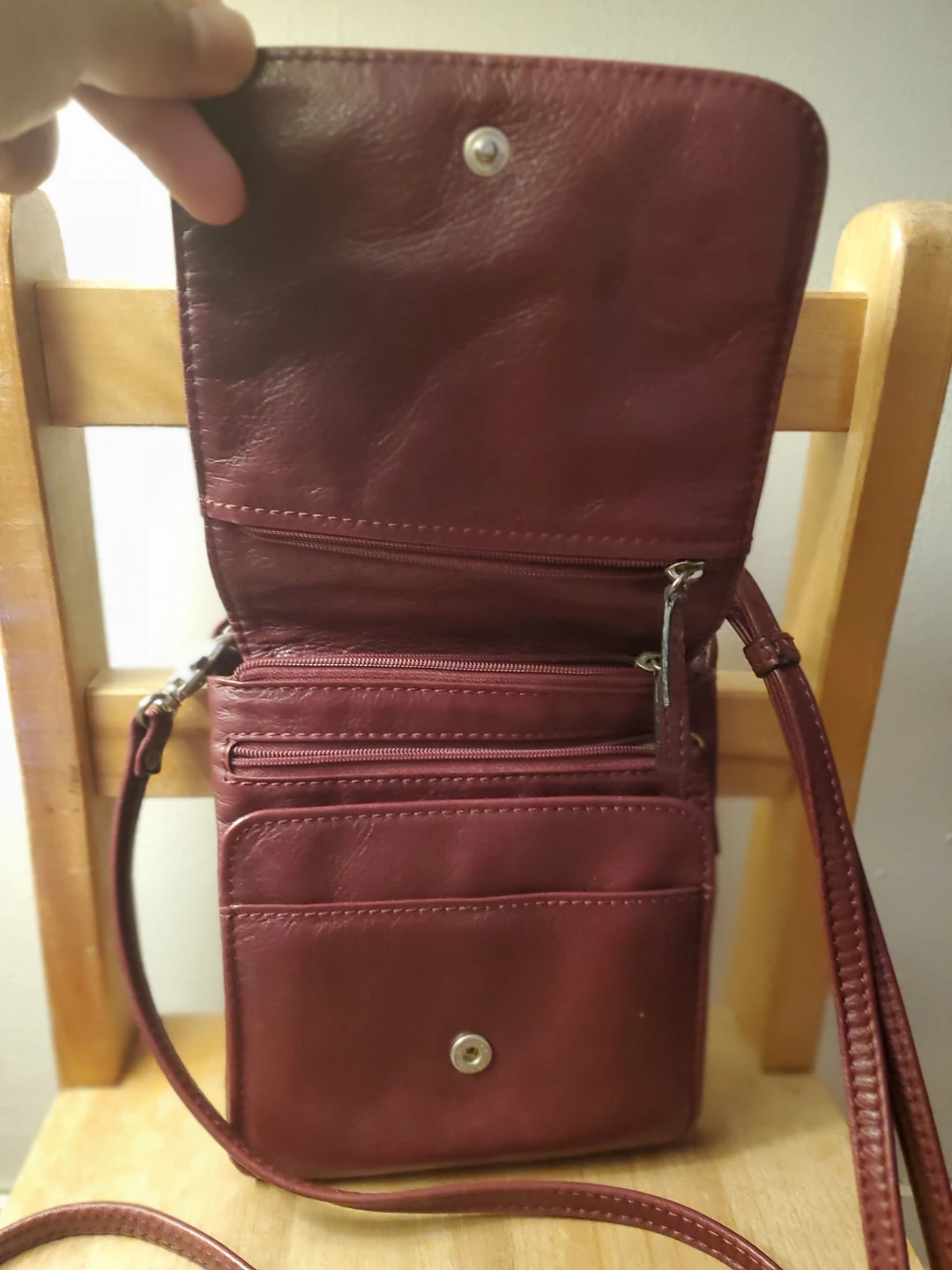 The Trend Leather Crossbody Bag - Burgundy - photo 3