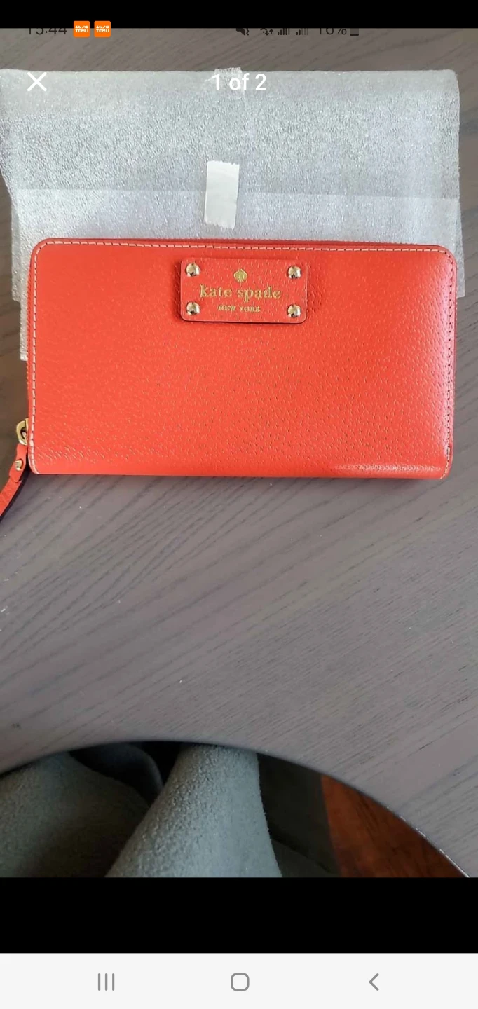 Kate Spade Wallet - Orange Leather Zip Around