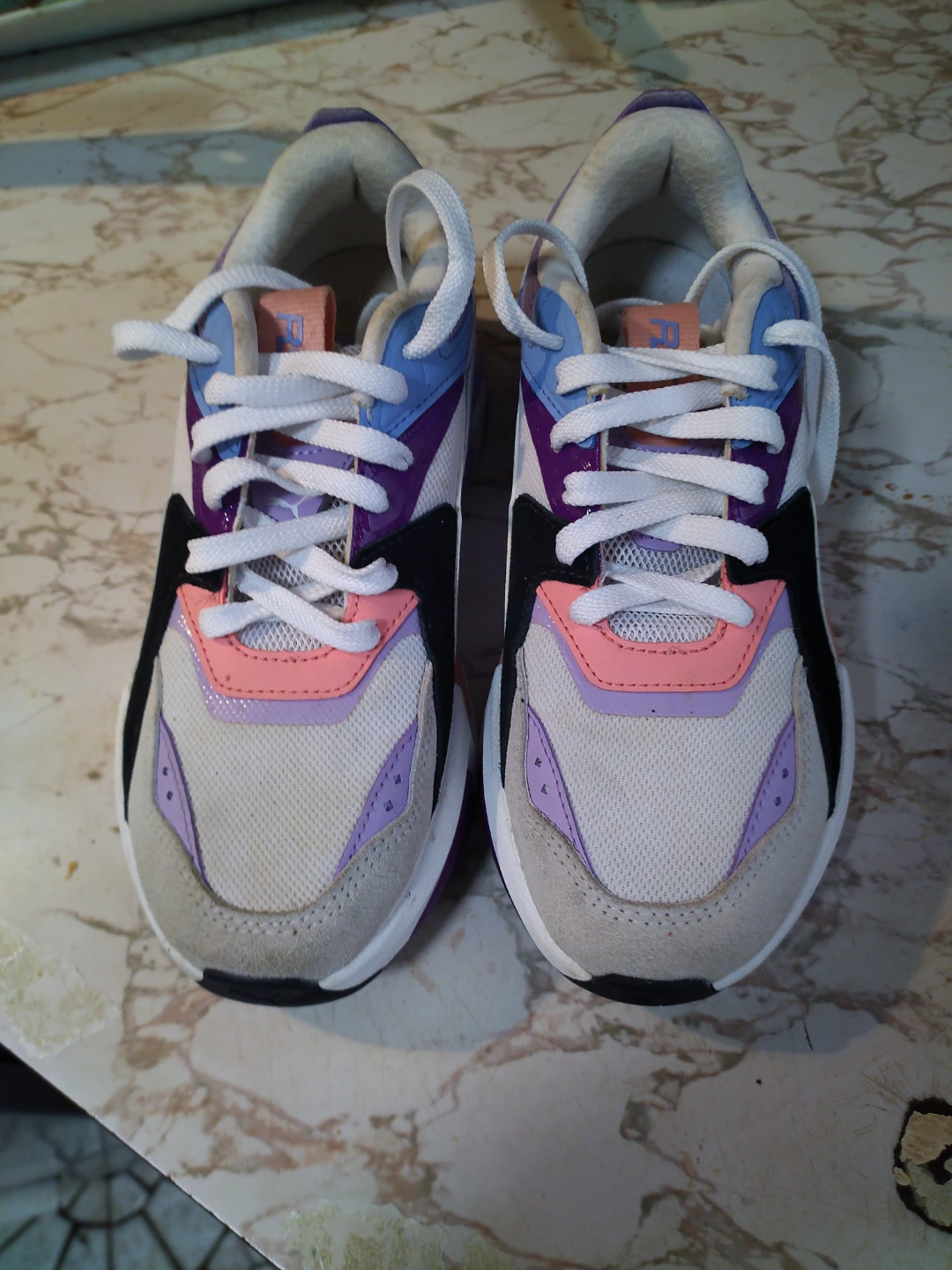 Puma Women's RS-X Running Shoes White Purple Blue Size 7