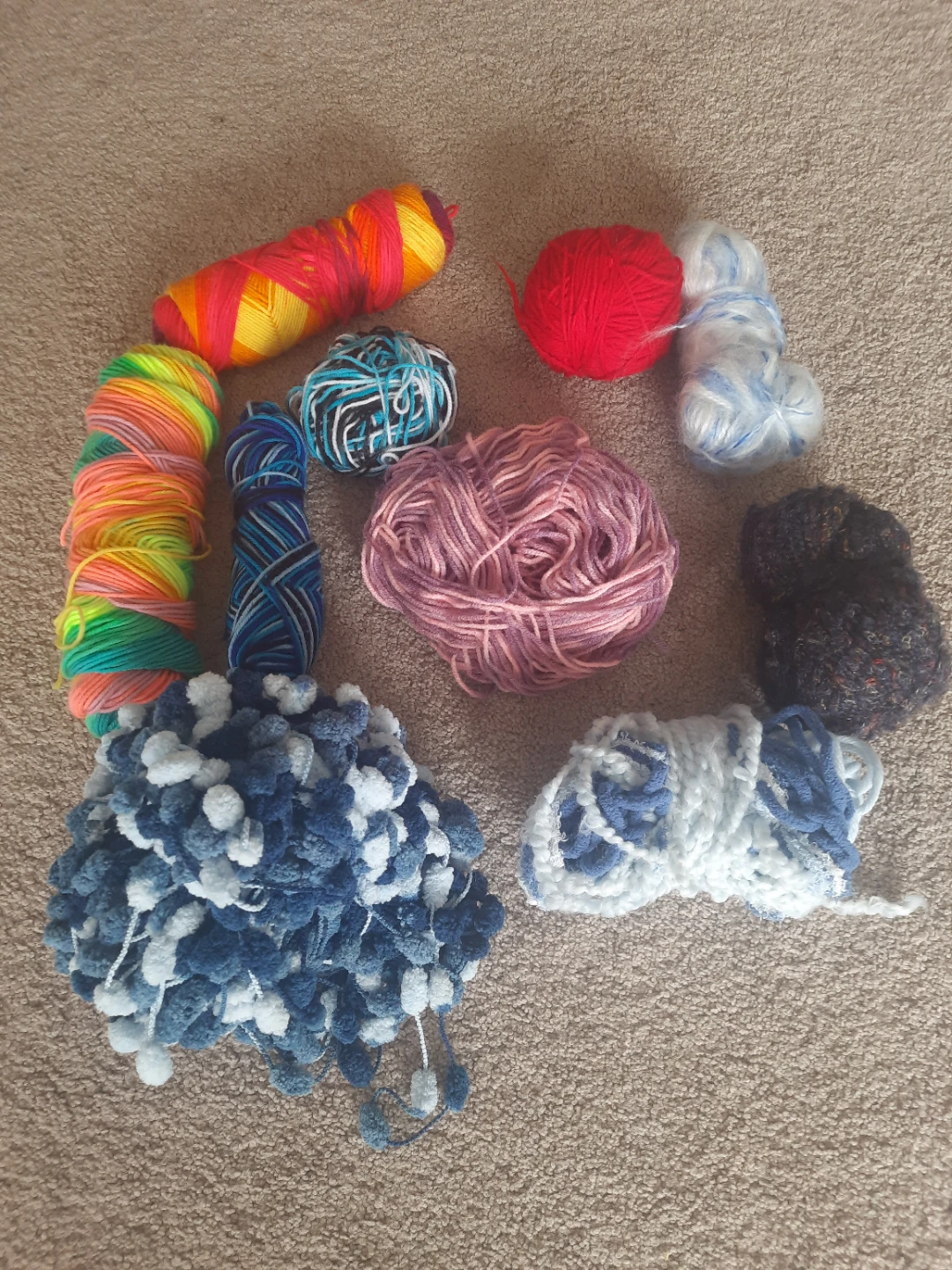 Assorted Yarn Skeins for Crafts