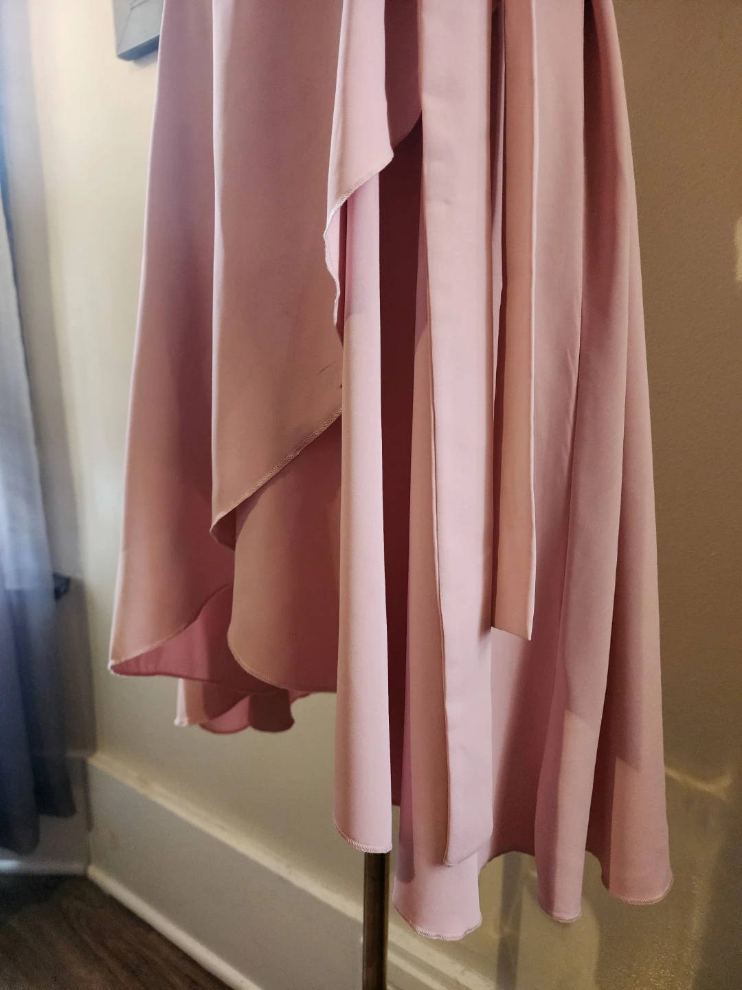Pink Wrap Dress with Split Sleeves - photo 4