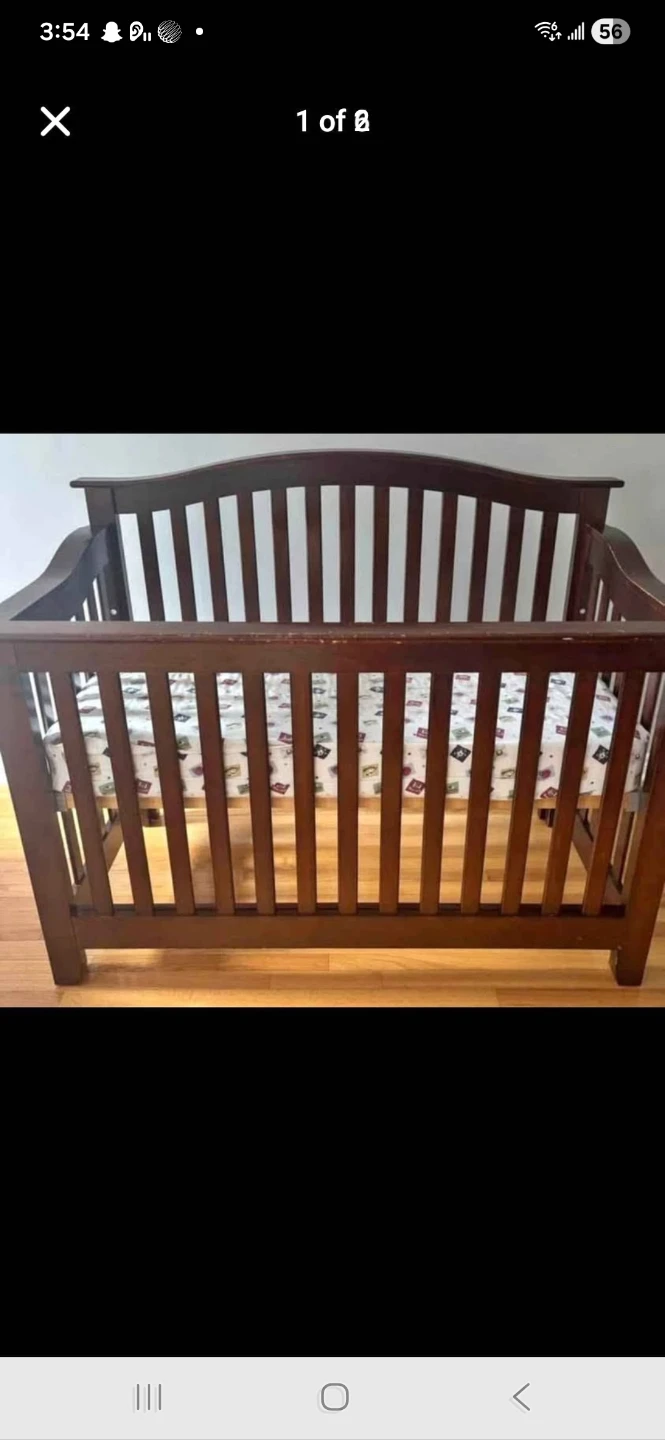 Wooden Crib - Dark Brown - photo 2