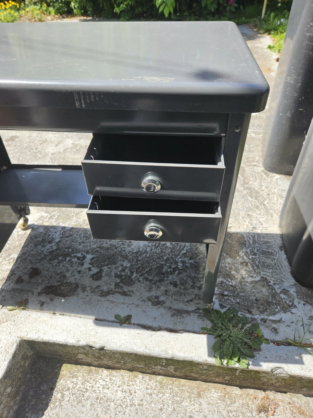 Grey Metal Desk with Drawers - photo 4
