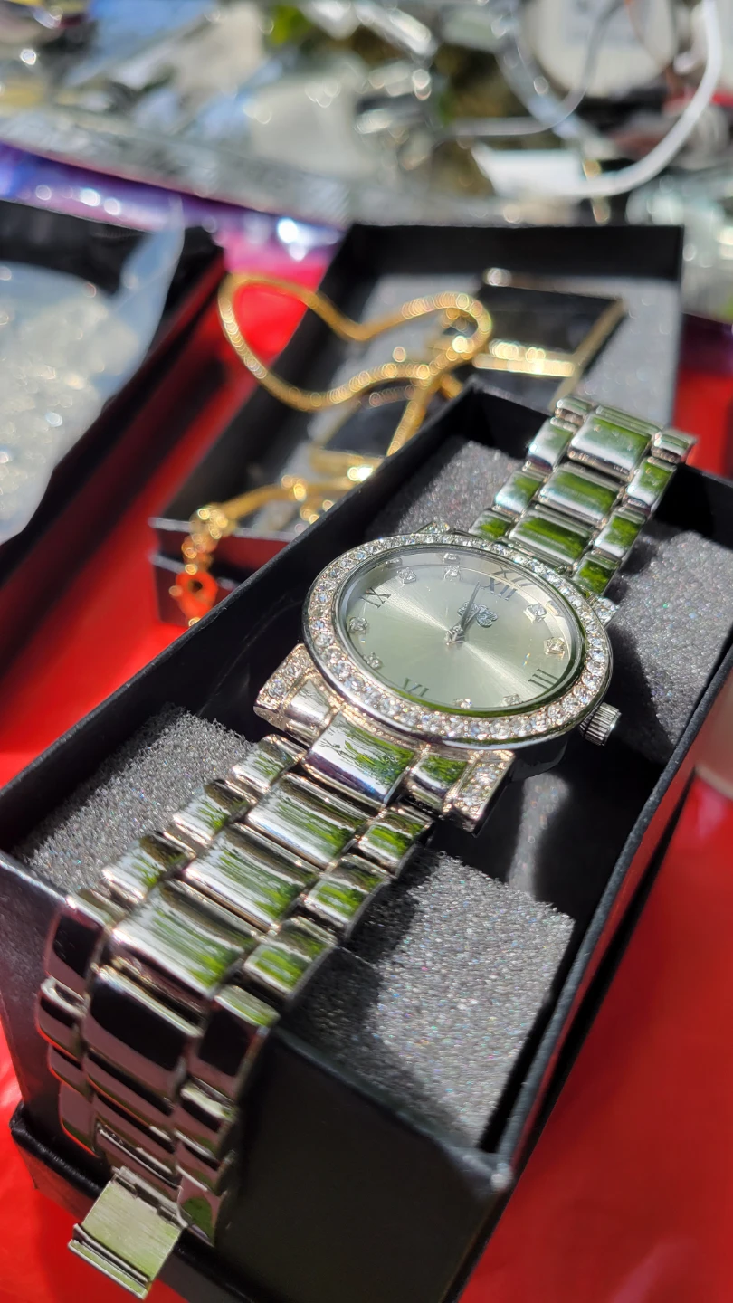 Iced out women's classic timepiece