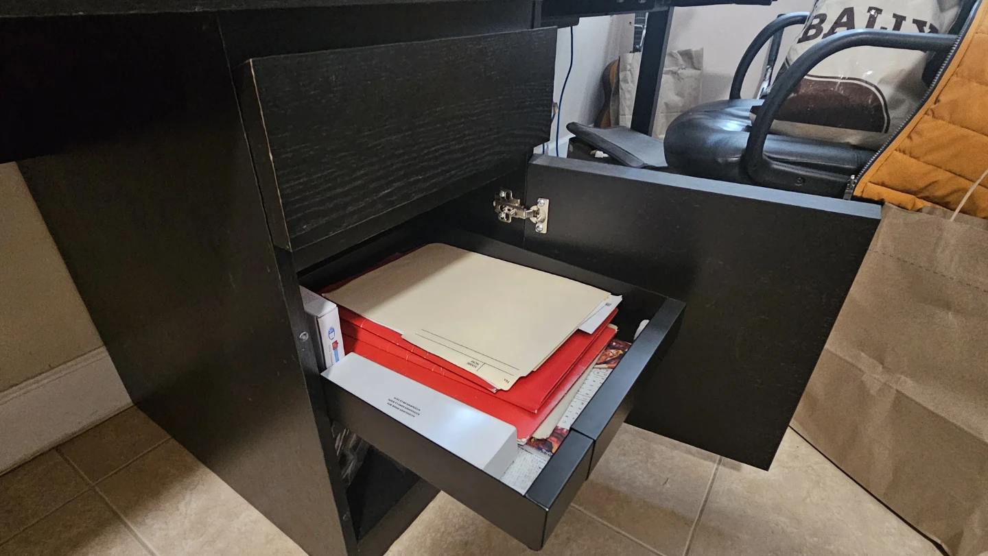 Free IKEA Black Desk with Drawers - photo 2