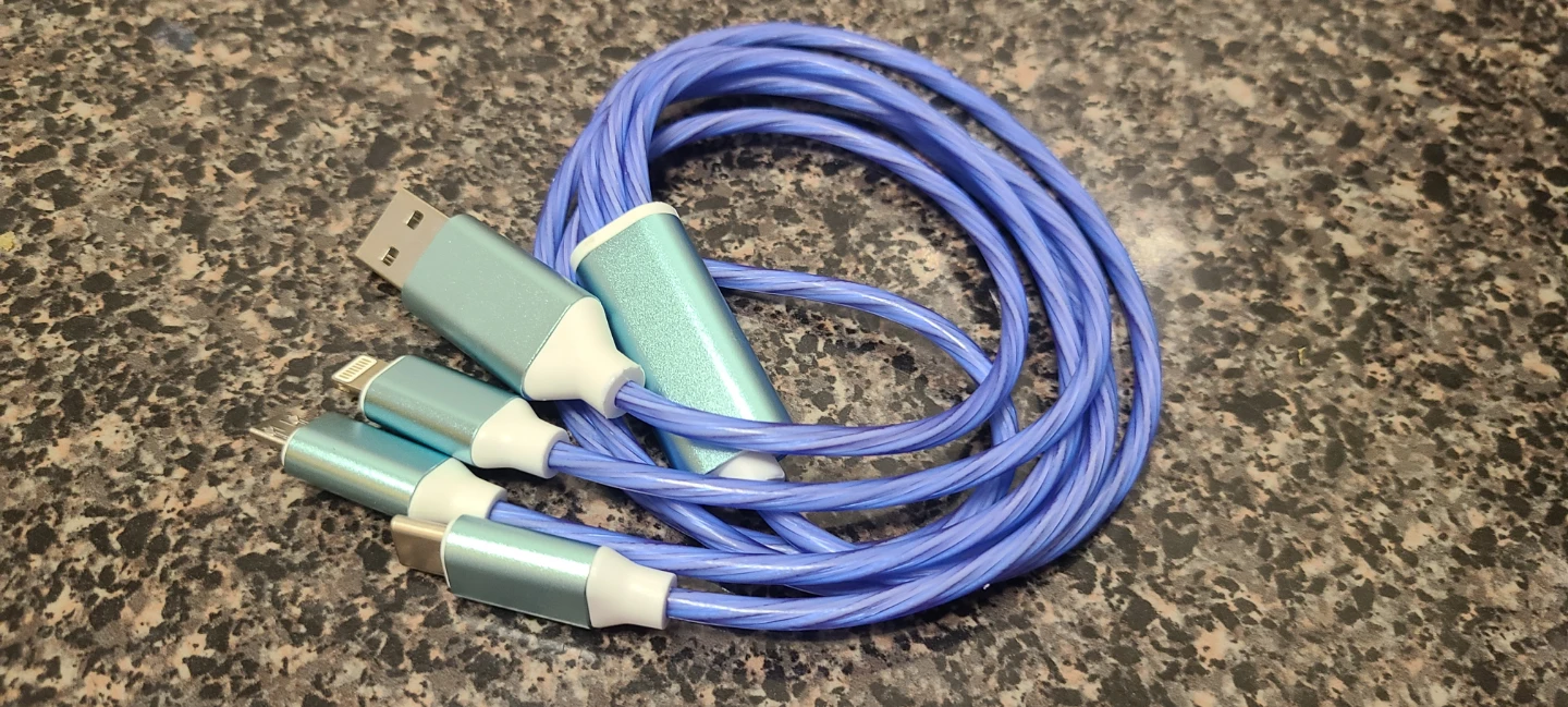 3-in-1 USB Charging Cable - Blue